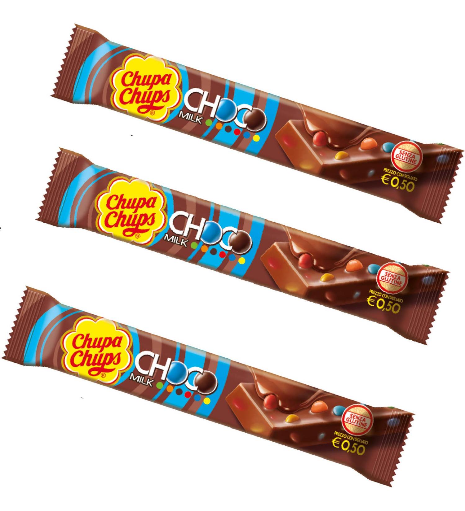 Perfetti Van Melle Pack of 40 Chupa Chups CHOCO MILK Mini Chocolate Bars 22g Snack
