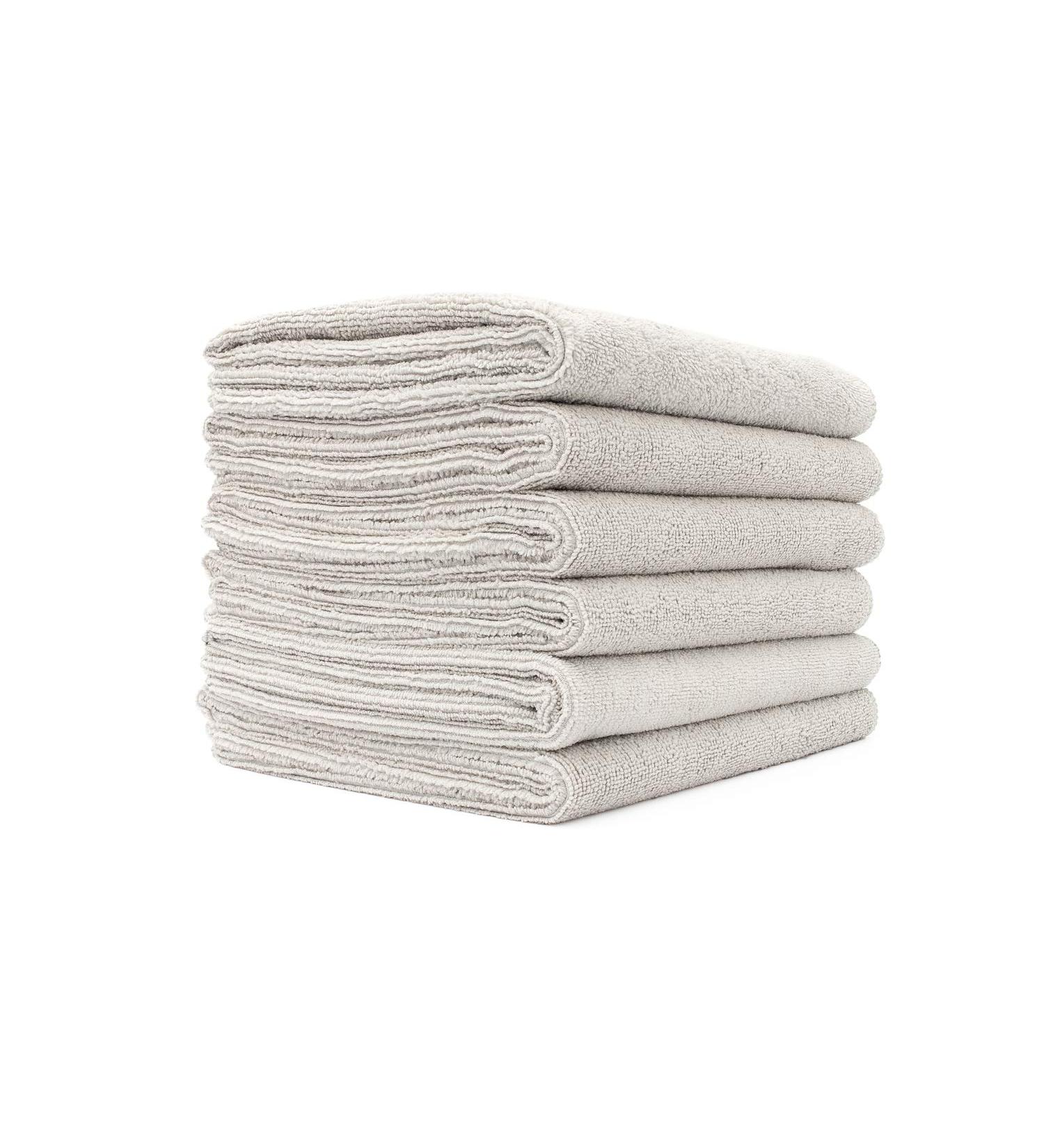 The Rag Company Spa & Yoga Towel 6-Pack - Ultra Soft Microfiber Towels for Gym, Exercise, Fitness & Sports - Fast Drying & Super Absorbent - 16in x 27in - Ice Grey - Buy Online on GoSupps.com