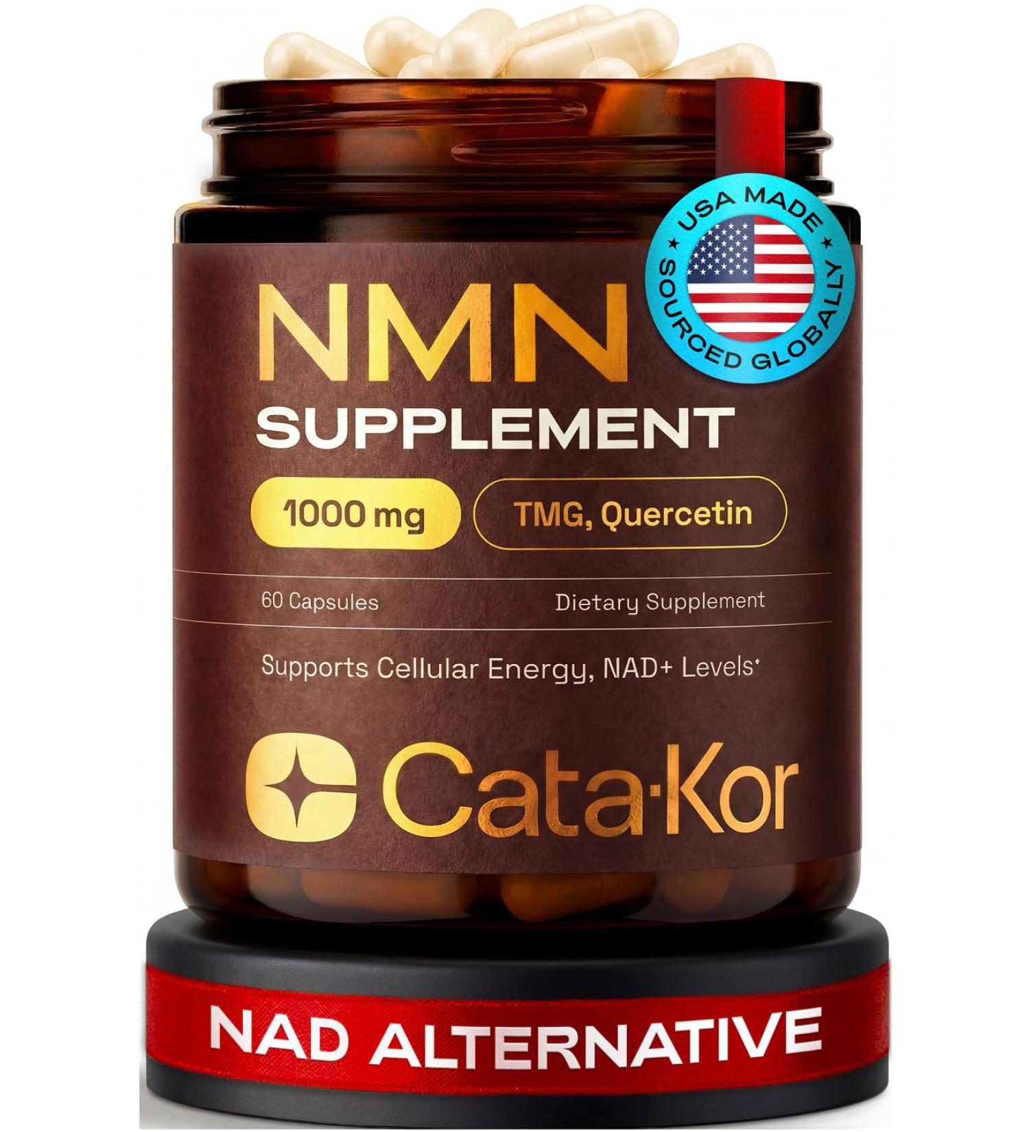 NMN Supplement 1000mg 4-in-1 NAD Supplement with Quercetin | TMG | Resveratrol NMNH Alternative Supports Cellular Energy & NAD+ Levels 60 Capsules Third-Party Tested (1 Pack) 60 Count (Pack of 1) - Buy Online on GoSupps.com