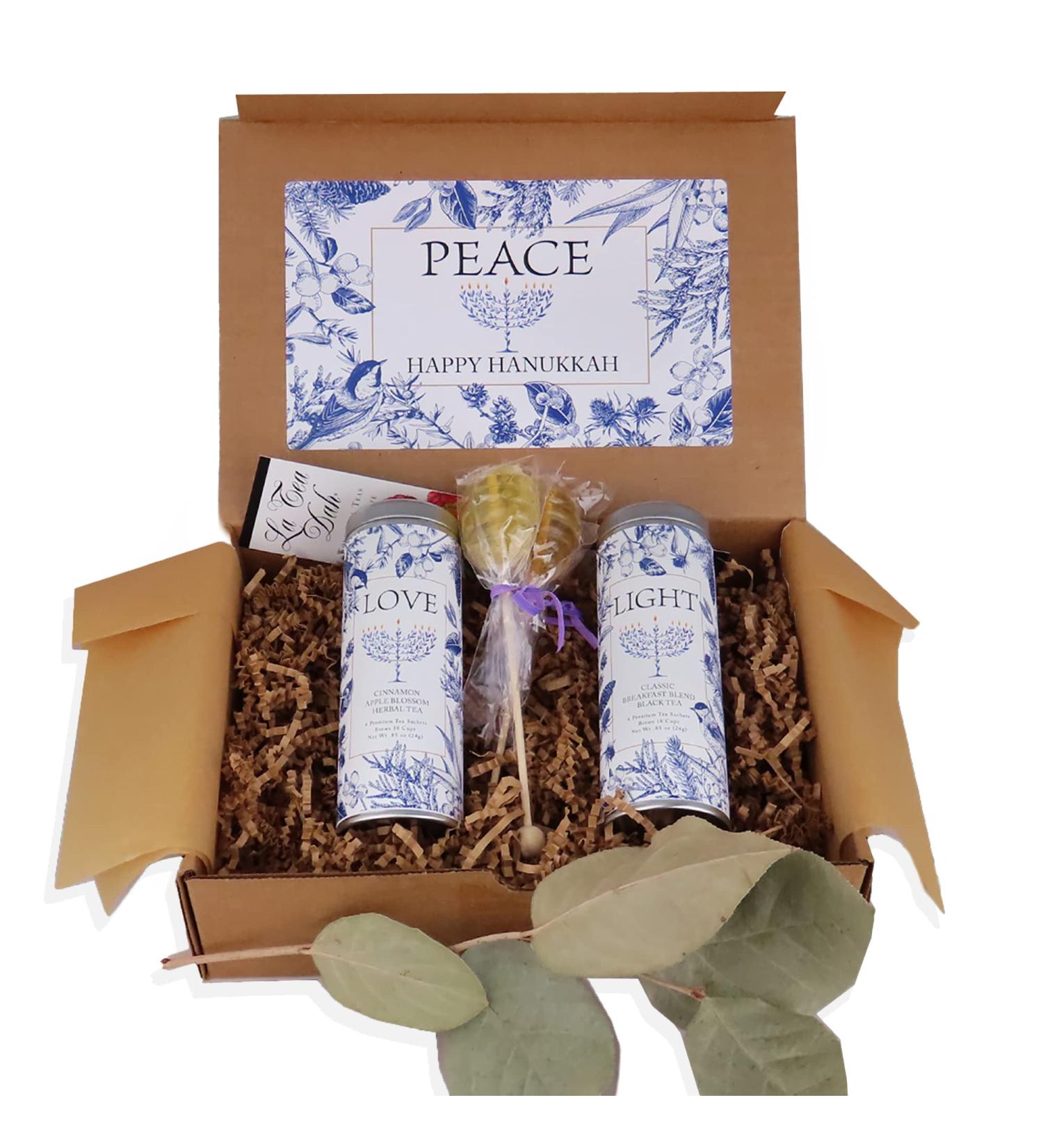 Hanukkah Tea Gift Set - Festive Love & Light Packaging | 2 Fancy Tea Tins | Chanukah Gifts for Men & Women | Holiday Tea Sampler - Buy Online on GoSupps.com