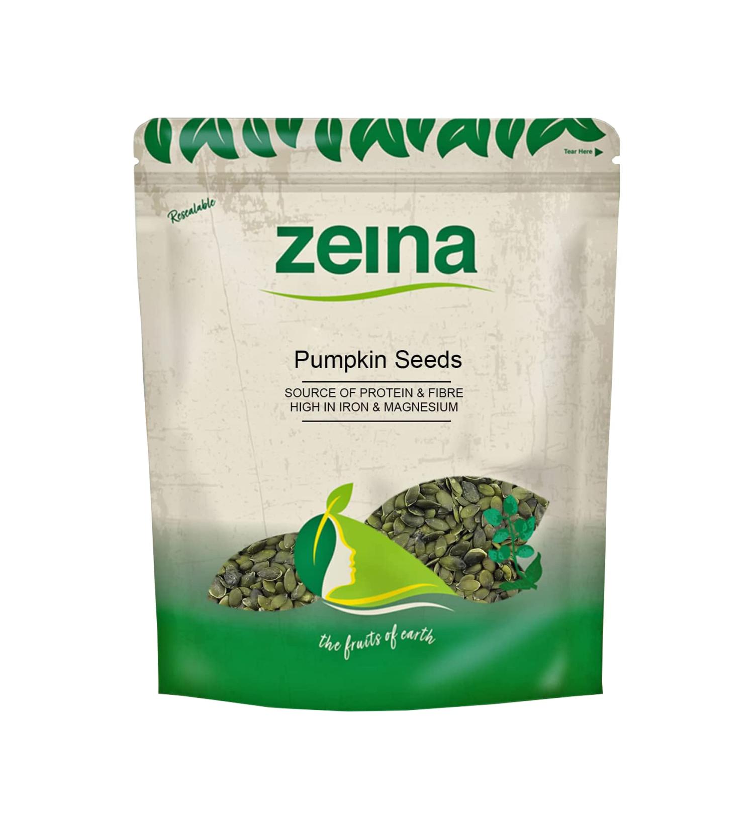 Zeina Pumpkin Seeds - 1kg Pack of Raw Pumpkin Seed Kernels | Gluten-Free, Vegan, High Protein, Fiber & Minerals - Buy Online on GoSupps.com