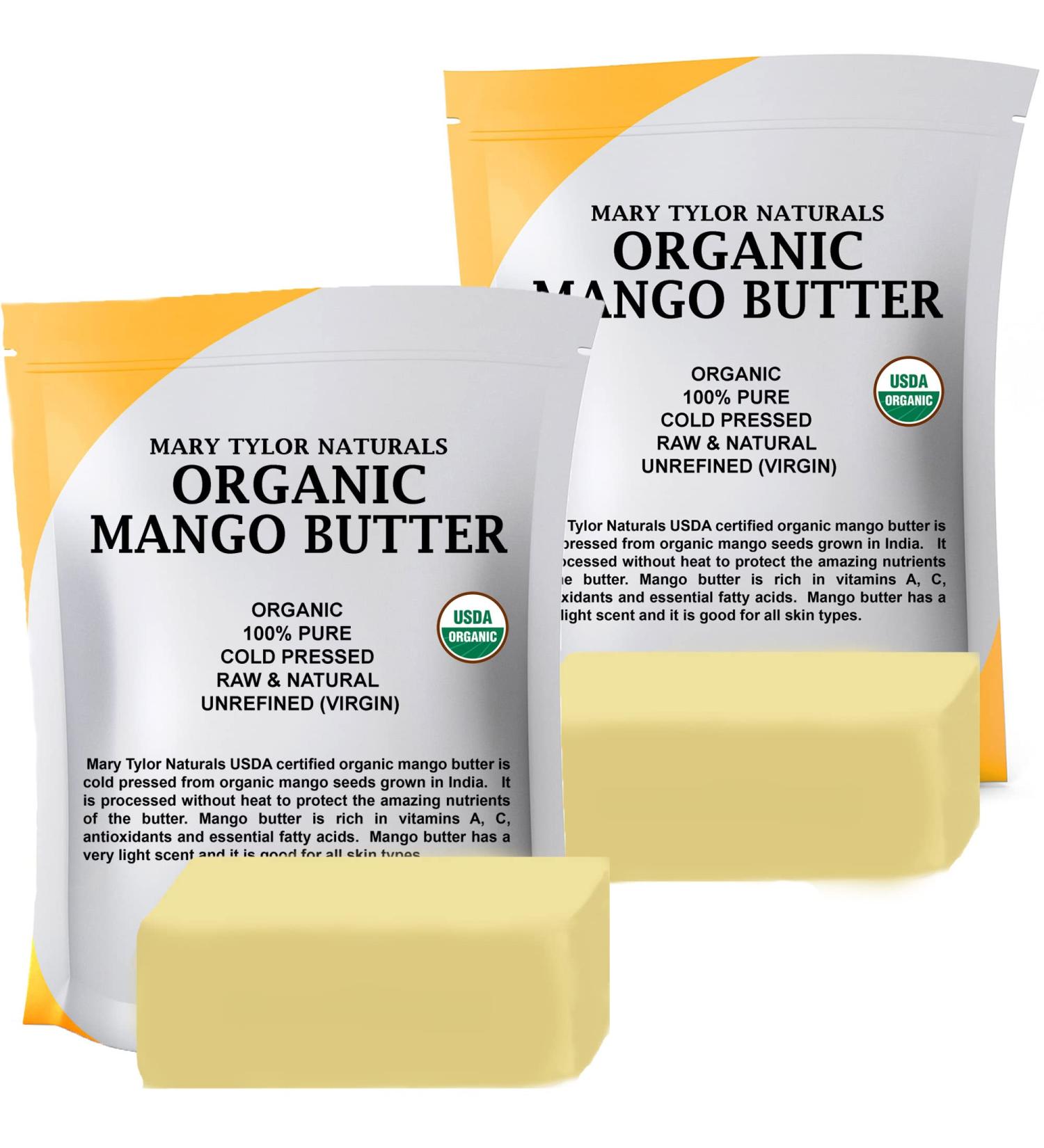 Mary Tylor Naturals Pure Mango Butter 2 lb - Cold Pressed, Unrefined & Raw for Skin and Hair Moisturizing - Buy Online on GoSupps.com
