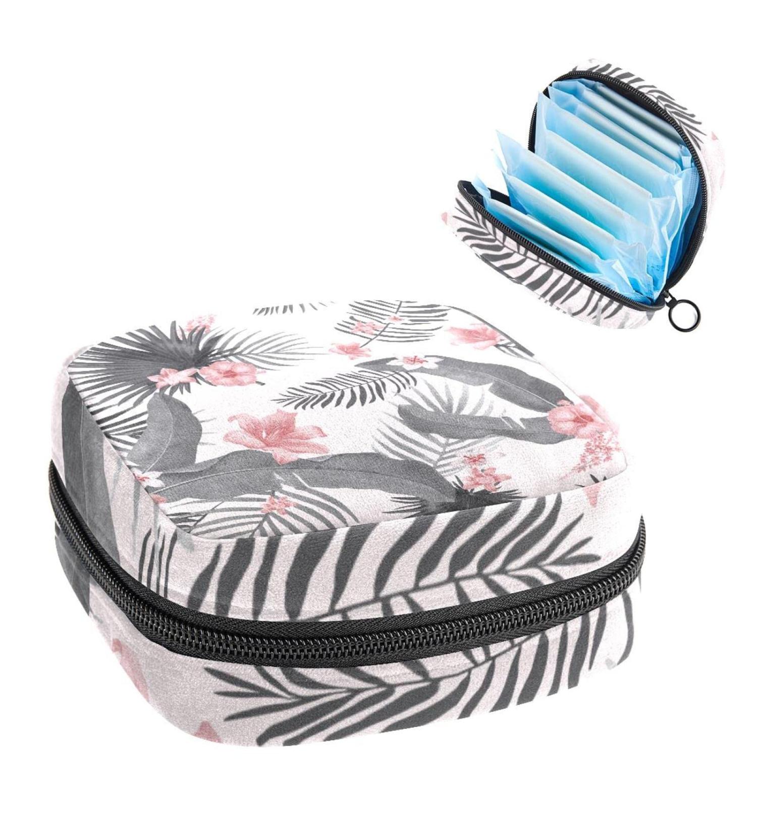 Womens Bonds Storage Pockets Stillpad Holder | Portable Period Kit & Feminine Product Bag - Tropical Leaves & Flowers Pattern - Buy Online on GoSupps.com