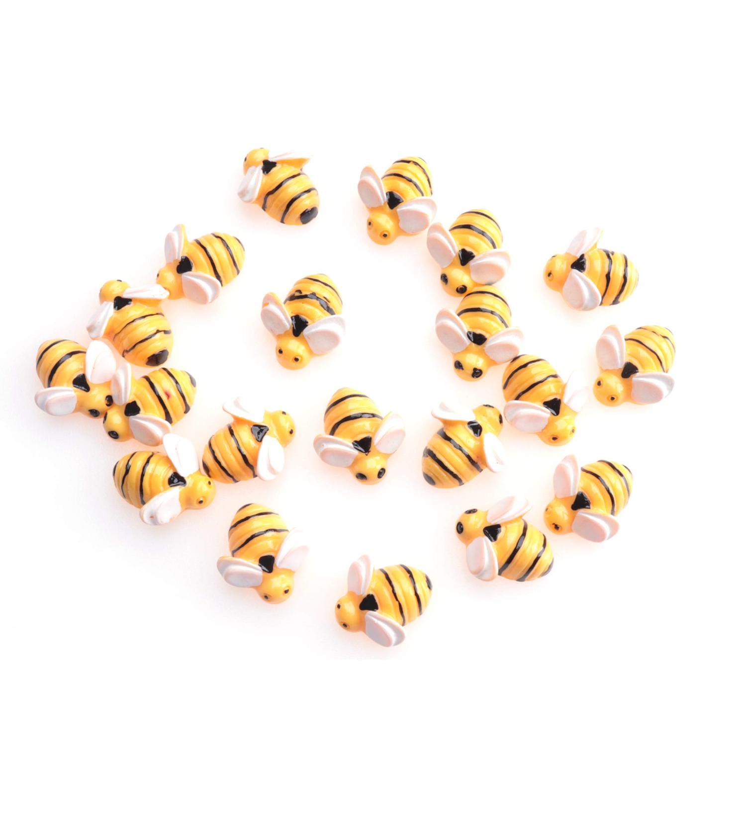 Sowaka 20 Pcs Mini Bee Ornaments - Tiny Resin Flatback Embellishments for DIY Crafts & Jewelry Making - Buy Online on GoSupps.com