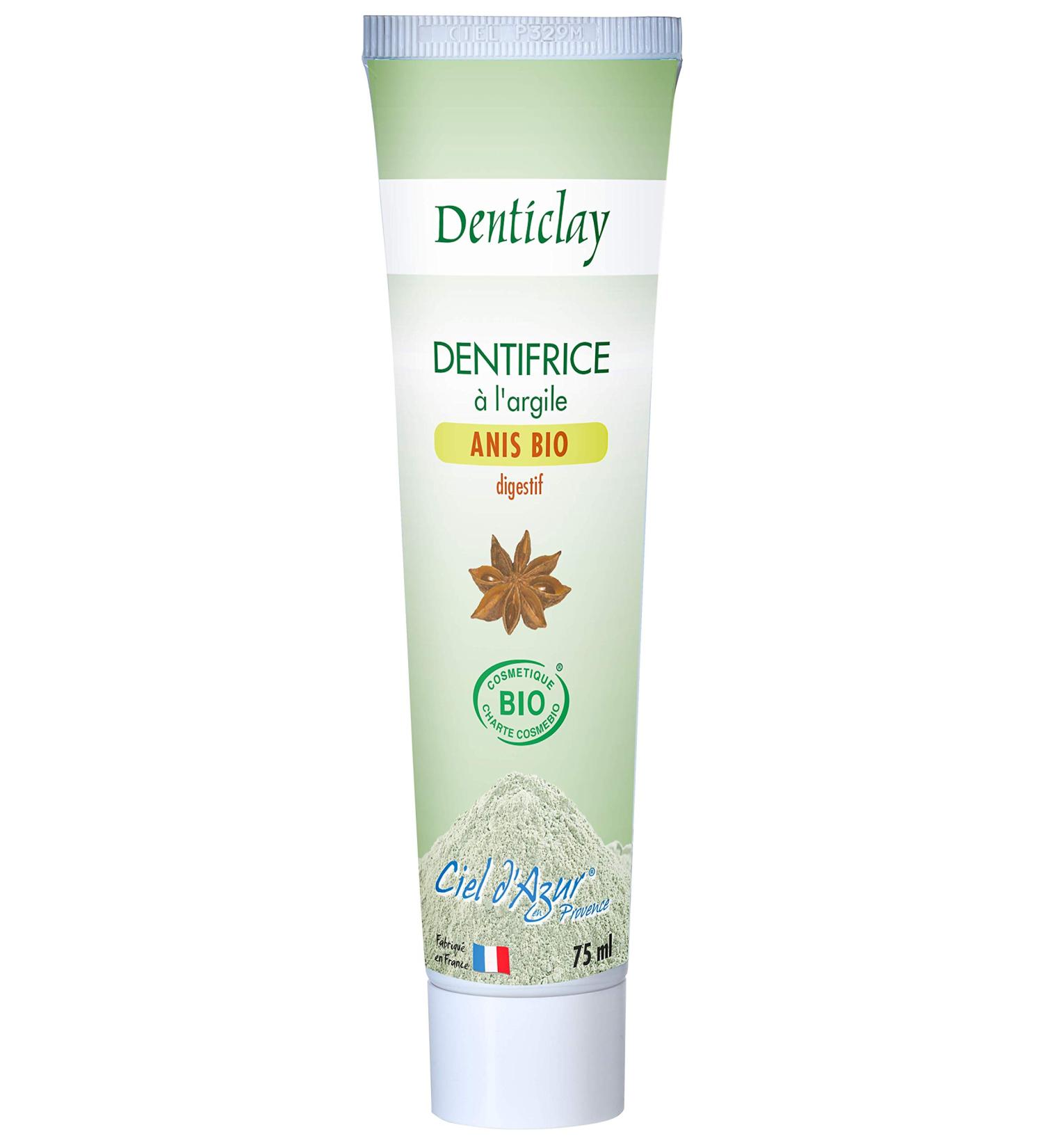 Ciel d'Azur Denticlay Anis Cosmébio Digestive Toothpastes 75 ml - Pack of 2