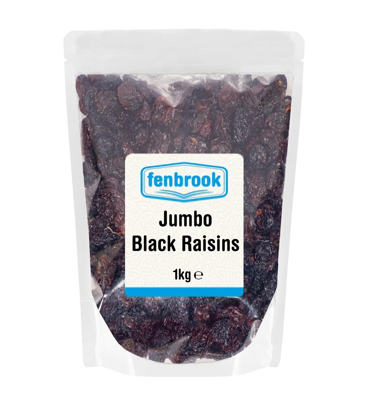 Jumbo Black Raisins 1kg by Fenbrook