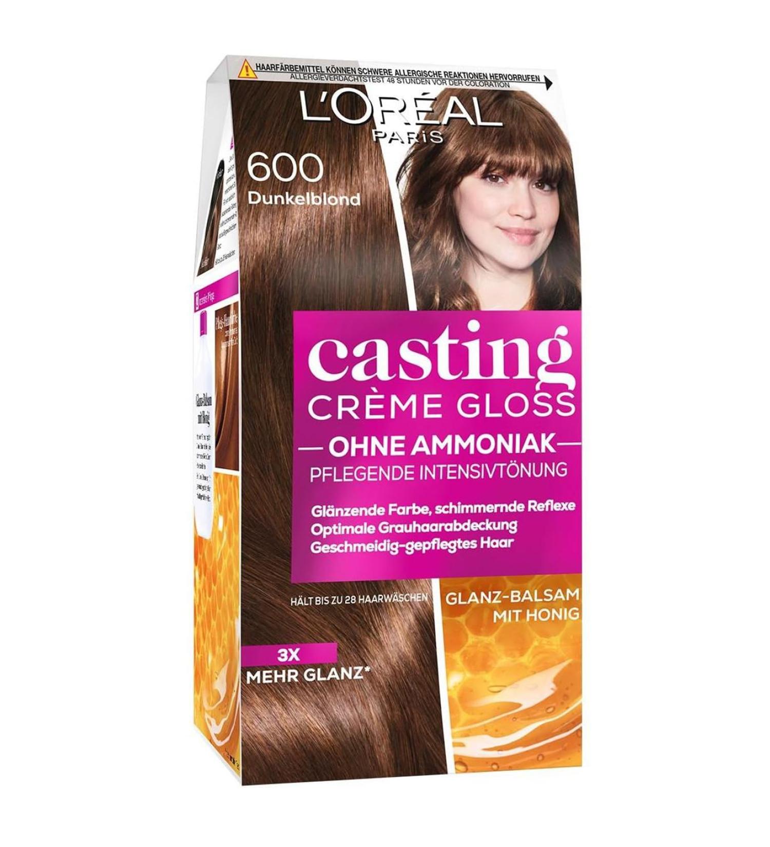 L'Or al Paris Ammonia-Free Hair Color - Casting Cr me Gloss No. 600 Dark Blonde - Nourishing Shine with Gloss Reflex Balm - 3 Pack - Buy Online on GoSupps.com
