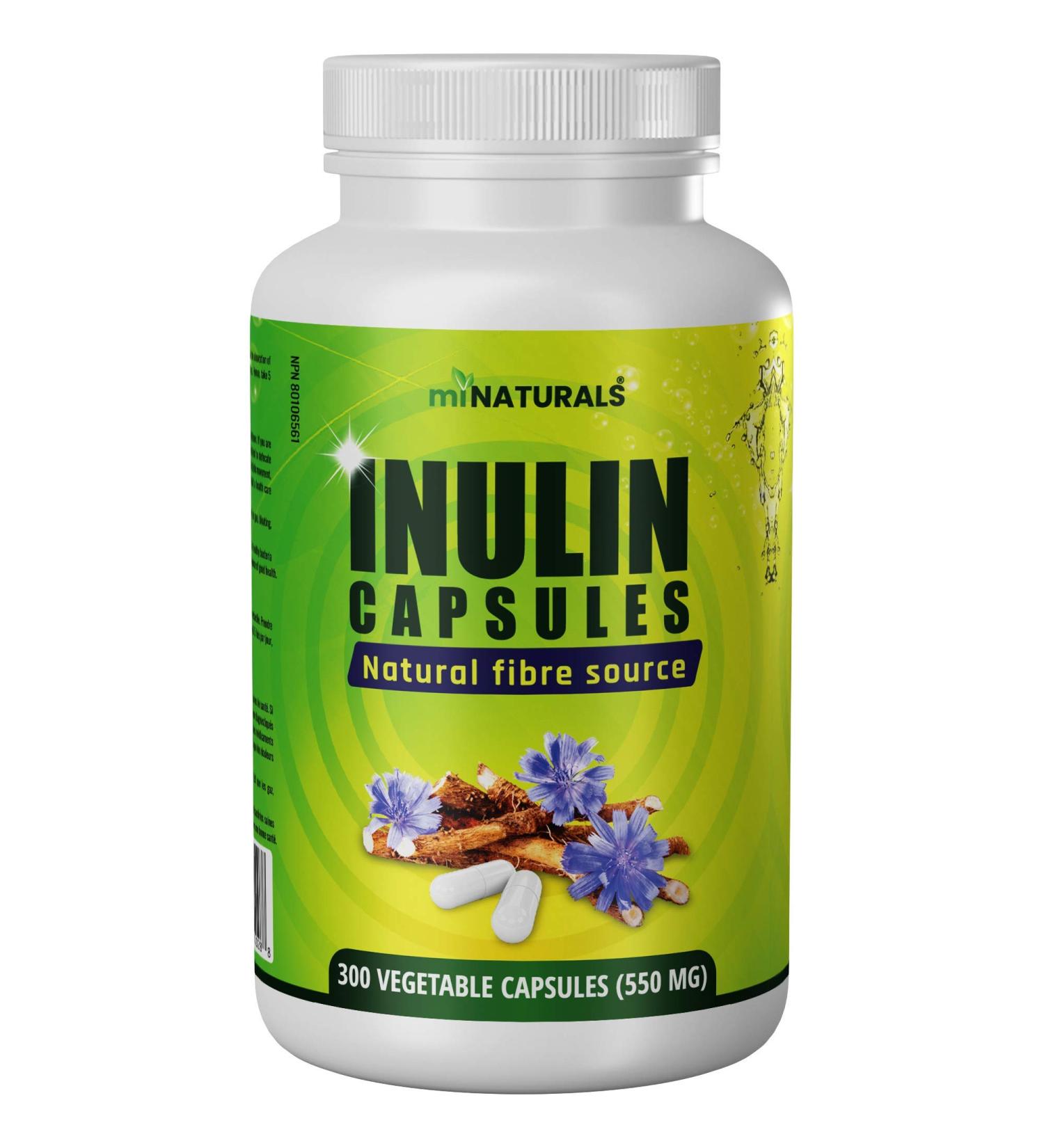 miNATURALS Pure Inulin Fiber Capsules 300 Veggie Caps Made from Chicory Root Helps Promote Constipation Relief Improves Gut Health 300 count (Pack of 1) - Buy Online on GoSupps.com