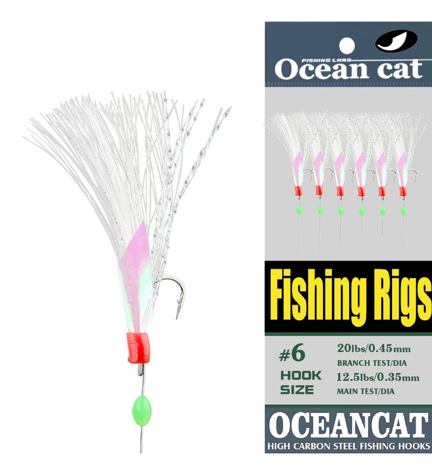 Fishing Rigs 6 Hook Set Rainbow Skin Silk String Hook Lure Bait Rig Tackle - Available in 5/10/25/50/100 Packs - Buy Online on GoSupps.com