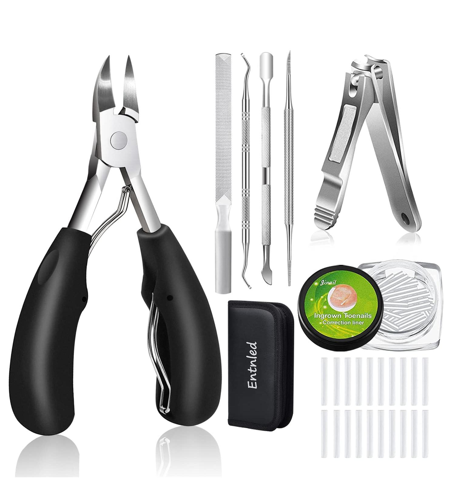 Ingrown Toenail Tool Kit - Professional Podiatrist Nail Clippers Set for Effective Treatment - Ideal for Seniors, Arthritis, Diabetic - Thick Toenail Correction - Buy Online on GoSupps.com