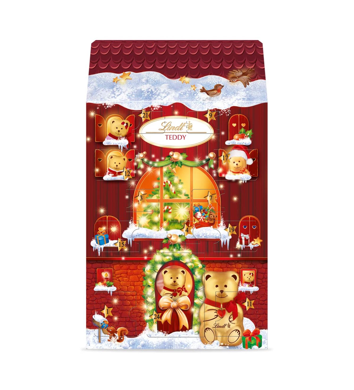 Lindt - Chalet TEDDY Advent Calendar - Milk Chocolate and White Chocolate - Ideal for Christmas 236g - Buy Online on GoSupps.com