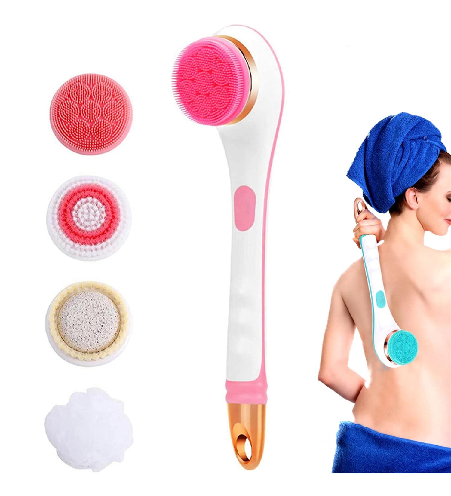 YUMEIZH Electric Body Brush for Showering - Rechargeable Back Scrubber & Massage (Pink) - Buy Online on GoSupps.com