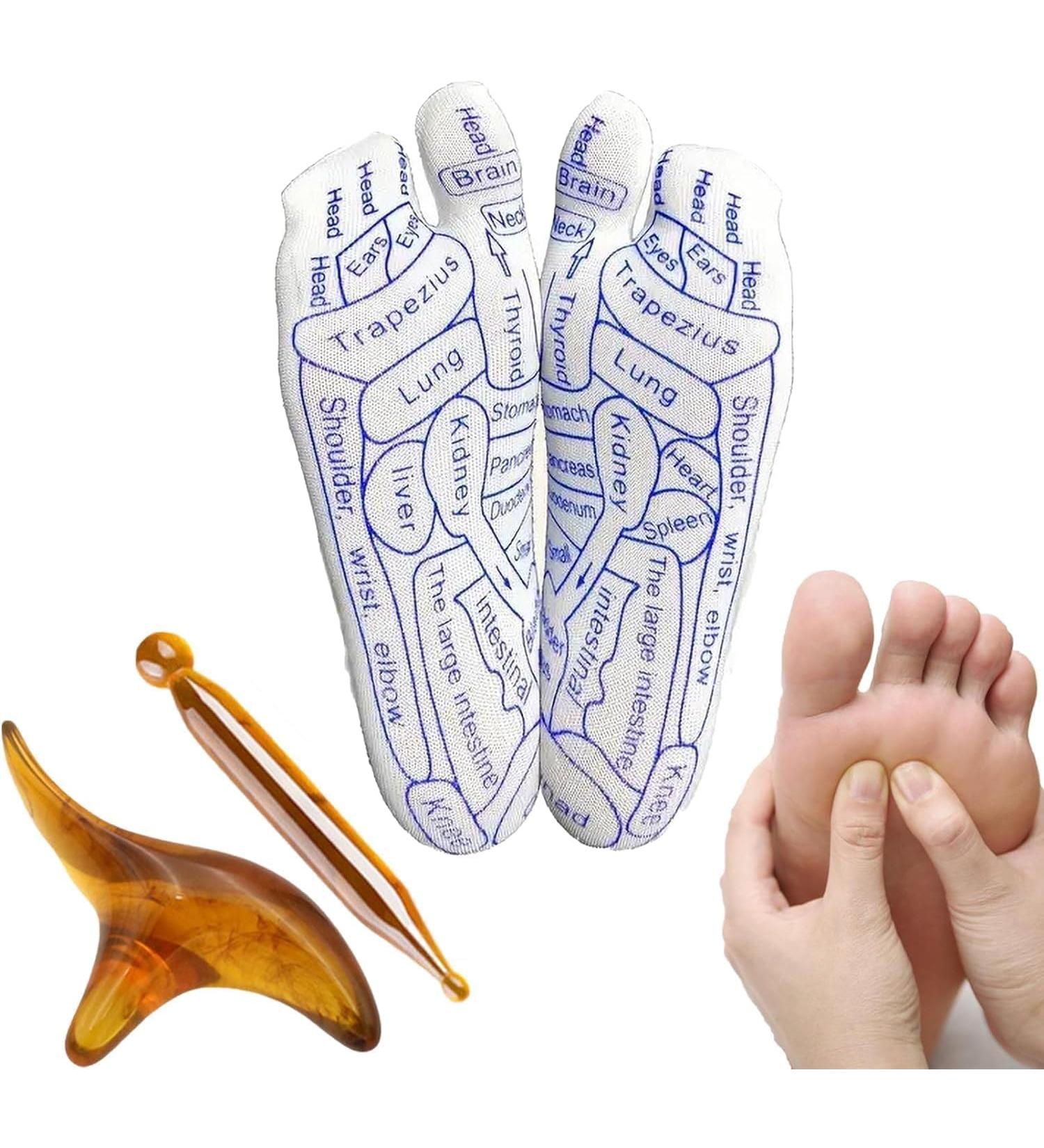 Reflexology Socks Set for Foot Massage | Acupressure Pressure Point Socks (Men Size 40-45) - International Shipping - Buy Online on GoSupps.com