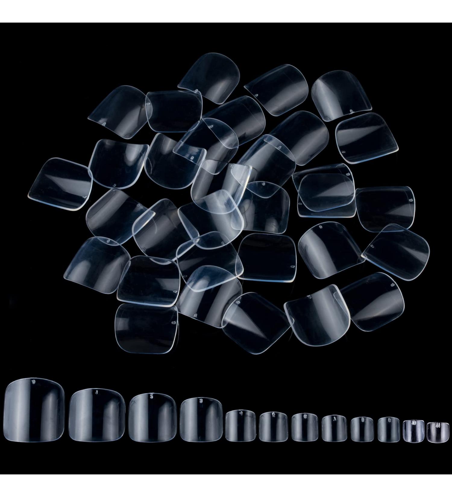 Dazzle 500Pcs Clear Toe Nail Tips - Full Cover Press on Toenails | False Toenails for Nail Salons and DIY Nail Art - Buy Online on GoSupps.com