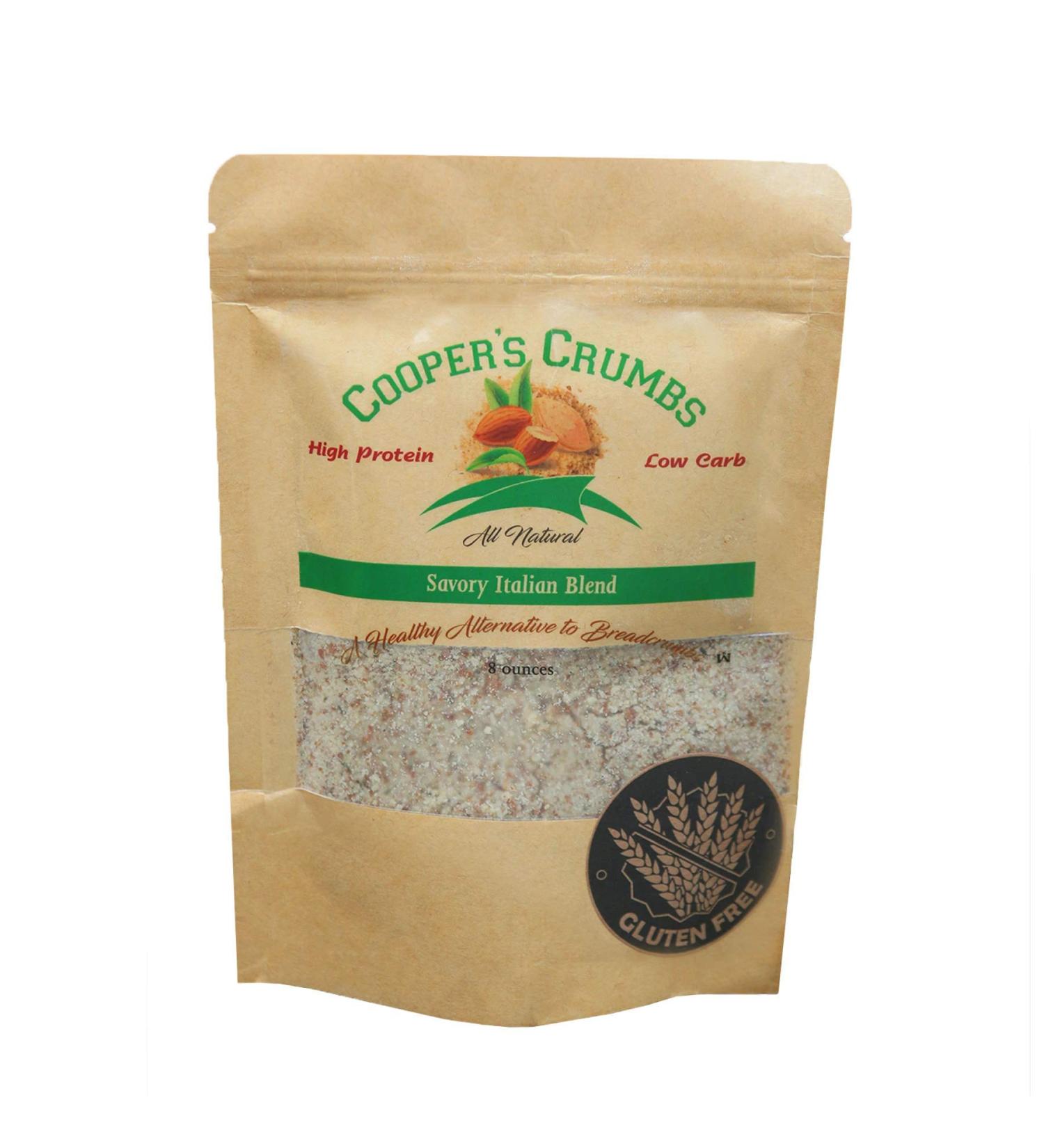 Cooper's Crumbs Gluten Free Low Carb Bread Crumb Alternative - High Protein, Vegan, Kosher, Paleo, Keto (Savory Italian Blend) - Buy Online on GoSupps.com