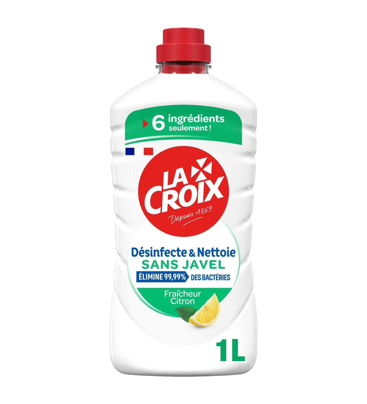 La Croix - Multi-Surface Household Cleaner - Lemon Scent - Bleach Free - Disinfects and Cleans - 1 L Bottle - Buy Online on GoSupps.com