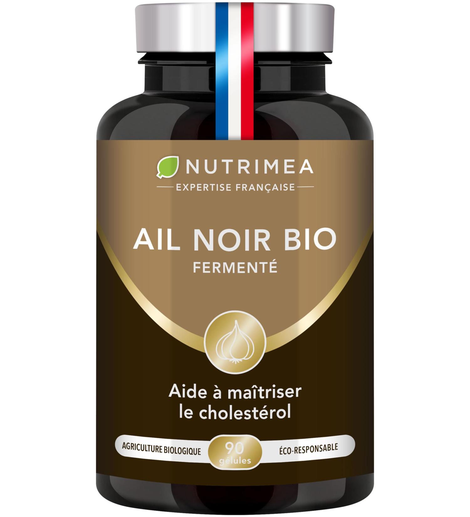 Organic Fermented Black Garlic - Organic Extract Standardized in S-allyl-Cysteine - Supports Blood Circulation Natural Antioxidant - 250 mg - 90 Vegan Capsules - Nutrimea - Made in France - Buy Online on GoSupps.com