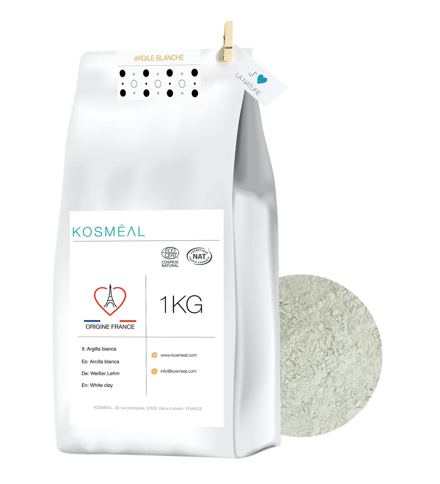 Argile Blanche Kaolin 1KG - Origine FRANCE - Certifi e COSM BIO et Ecocert - Buy Online on GoSupps.com