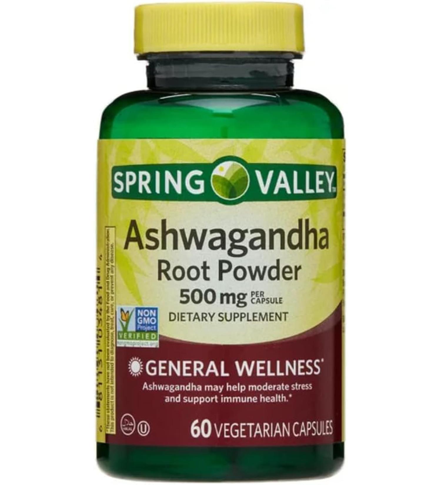 4 TOP CARE Ashwagandha Root Powder General Wellness Dietary Supplement Vegetarian Capsules 500 mg 60 Count - Buy Online on GoSupps.com
