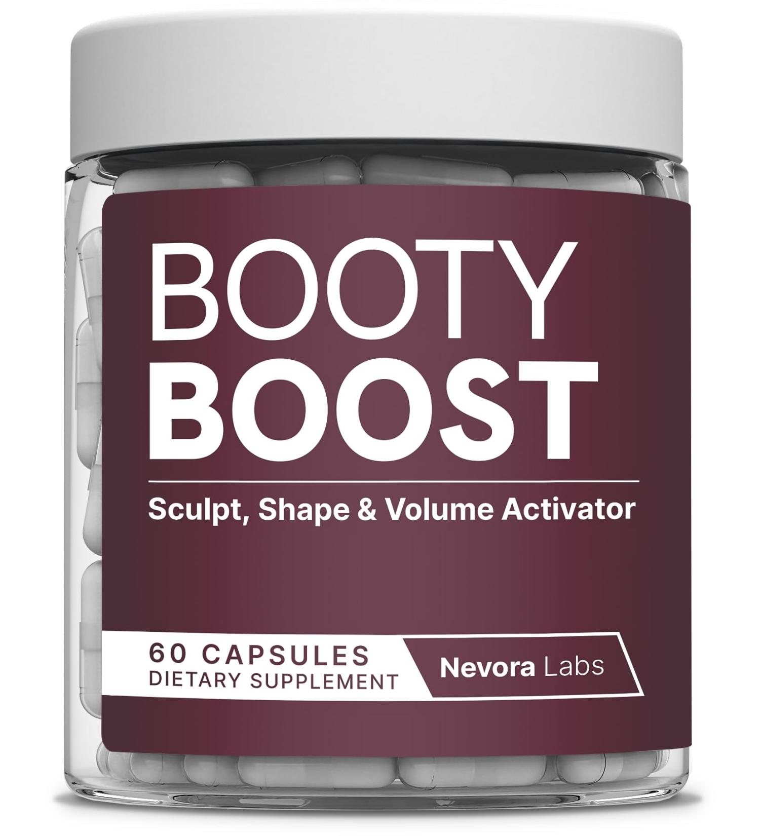 Booty Boost Butt Enhancer Pills - Female Enhancement Supplement for Bigger Booty & Butt Growth - 60 Capsules - Booty Growth Supplement Alternative to BBL Gummies for Butt Growth and Hips & Curves