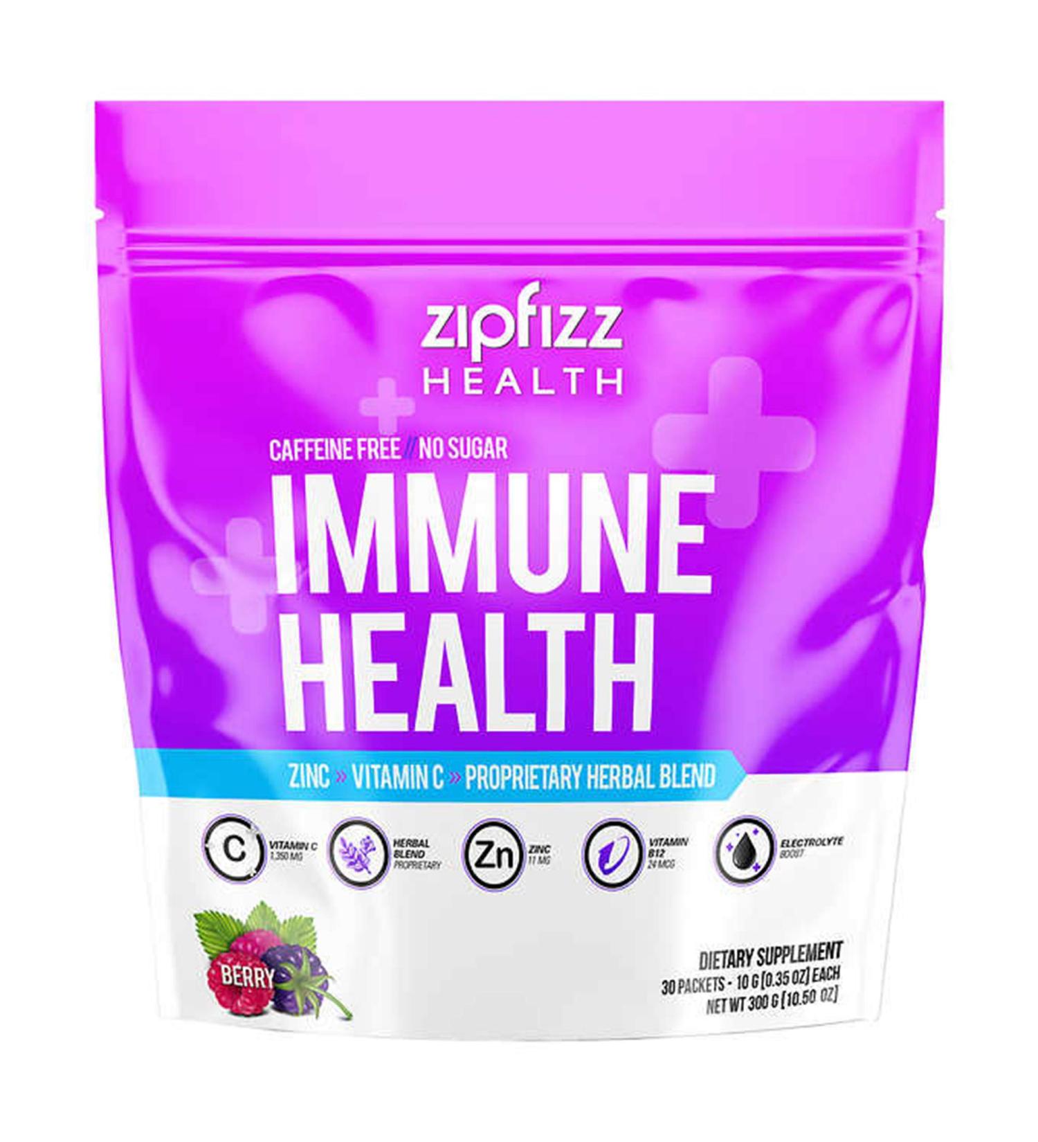 Zipfizz Immune Health Caffeine-Free Berry - 30 Packets (0.35 oz Each) | Boost Your Immunity - Buy Online on GoSupps.com