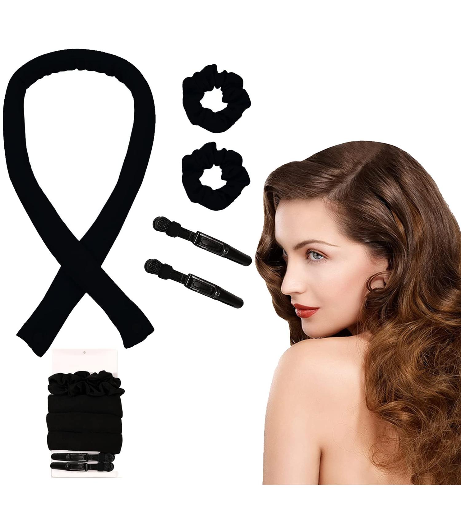 Heatless Lock Winder Curls - Non-Slip Silk Curling Band & Hairpin | Damage-Free Black Curly Hair Solutions - Buy Online on GoSupps.com