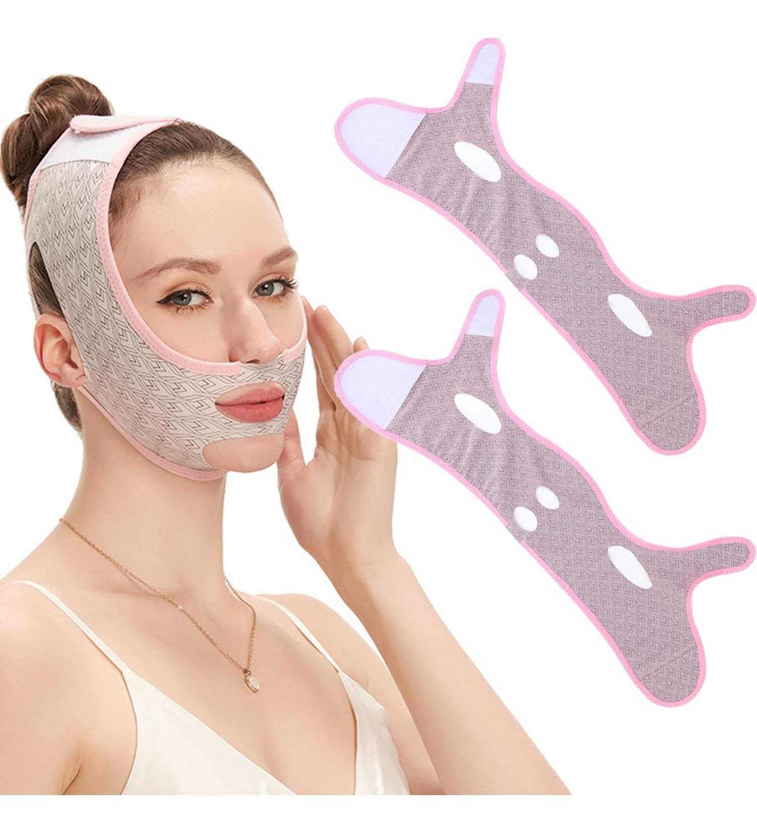V Line Face Sculpting and Slimming Mask Set - Double Chin Reducer and Facial Exerciser (2PCS) - Buy Online on GoSupps.com