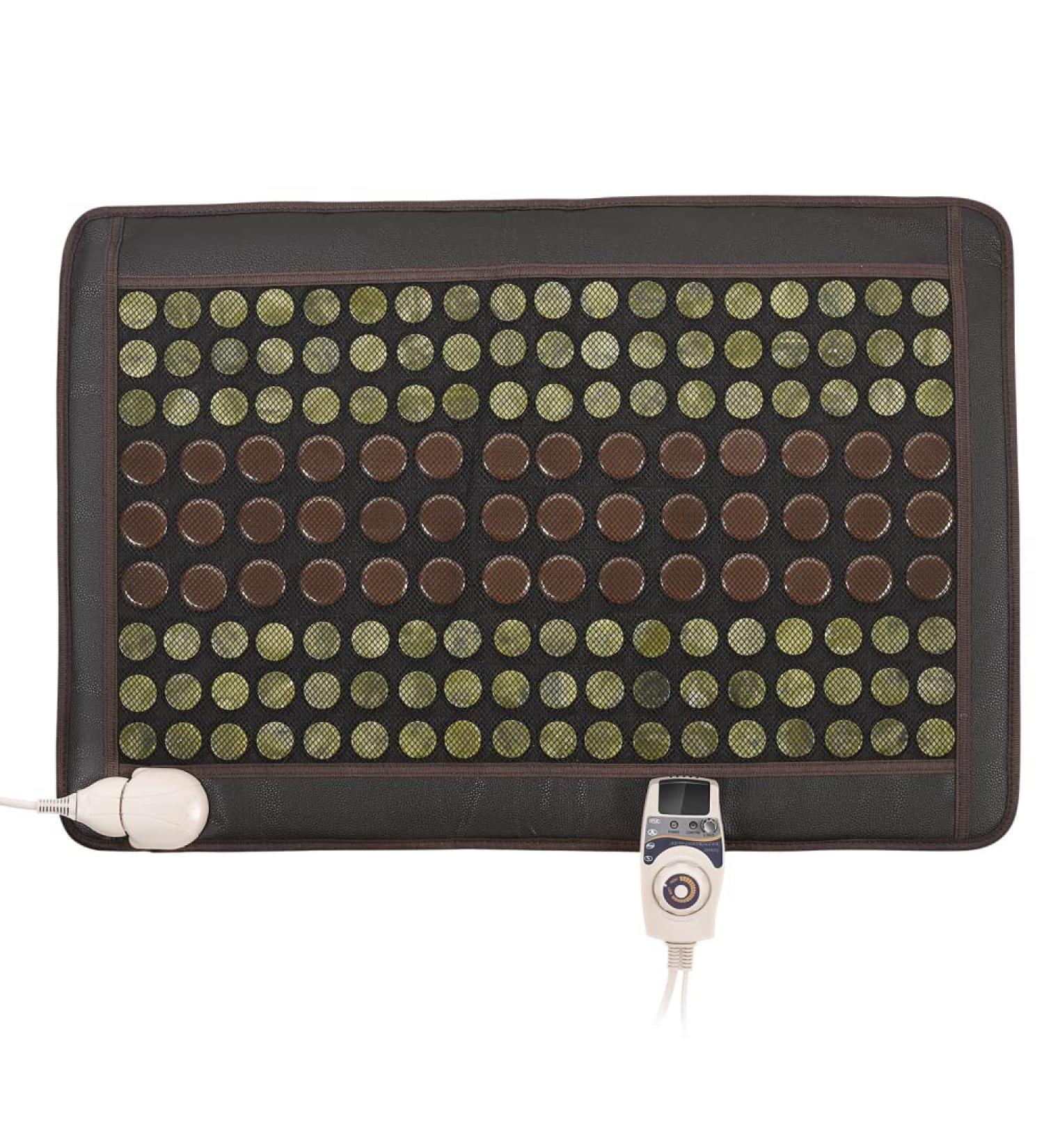 TOPQSC Far Infrared Heating Pad with Jade & Tourmaline Stones - Fast Pain Relief + Temperature Control - 21x31 Portable Size - Buy Online on GoSupps.com