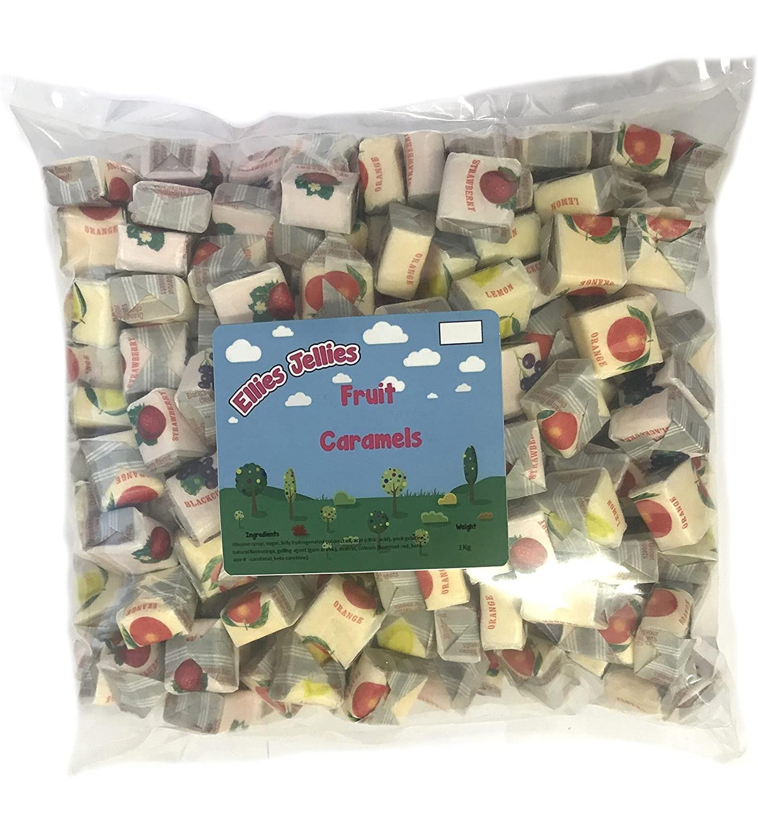 Ellies Jellies Fruit Caramel- Caramel Coated Fruit Candy Soft Candy 1kg