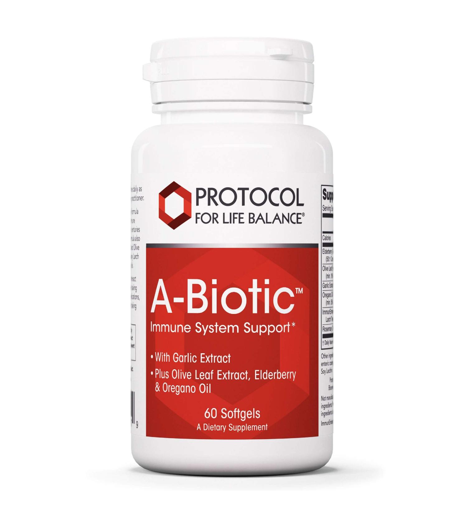 Protocol A-Biotic Immune Support Softgels - Garlic Elderberry Rosemary Olive Leaf - 60 Count - Buy Online on GoSupps.com