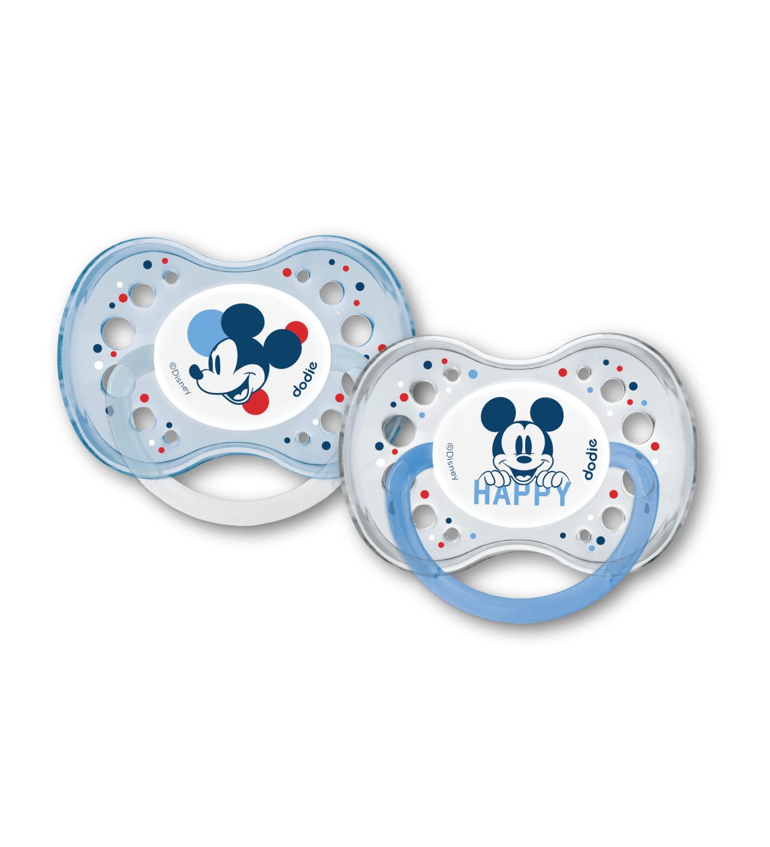 Dodie set of 2 pacifiers anatomical +18 months BPA-free robust Mickey