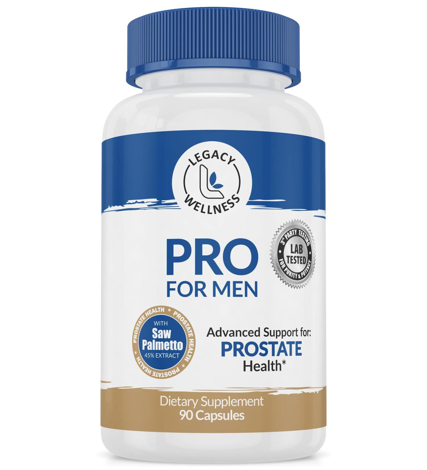 PRO Prostate Health Supplements For Men with Saw Palmetto Beta Sitosterol + Supports Healthy Urination & Flow Reduces Urges & Bathroom Trips So You Can Sleep Well + DHT blocker 90 Capsules - Buy Online on GoSupps.com