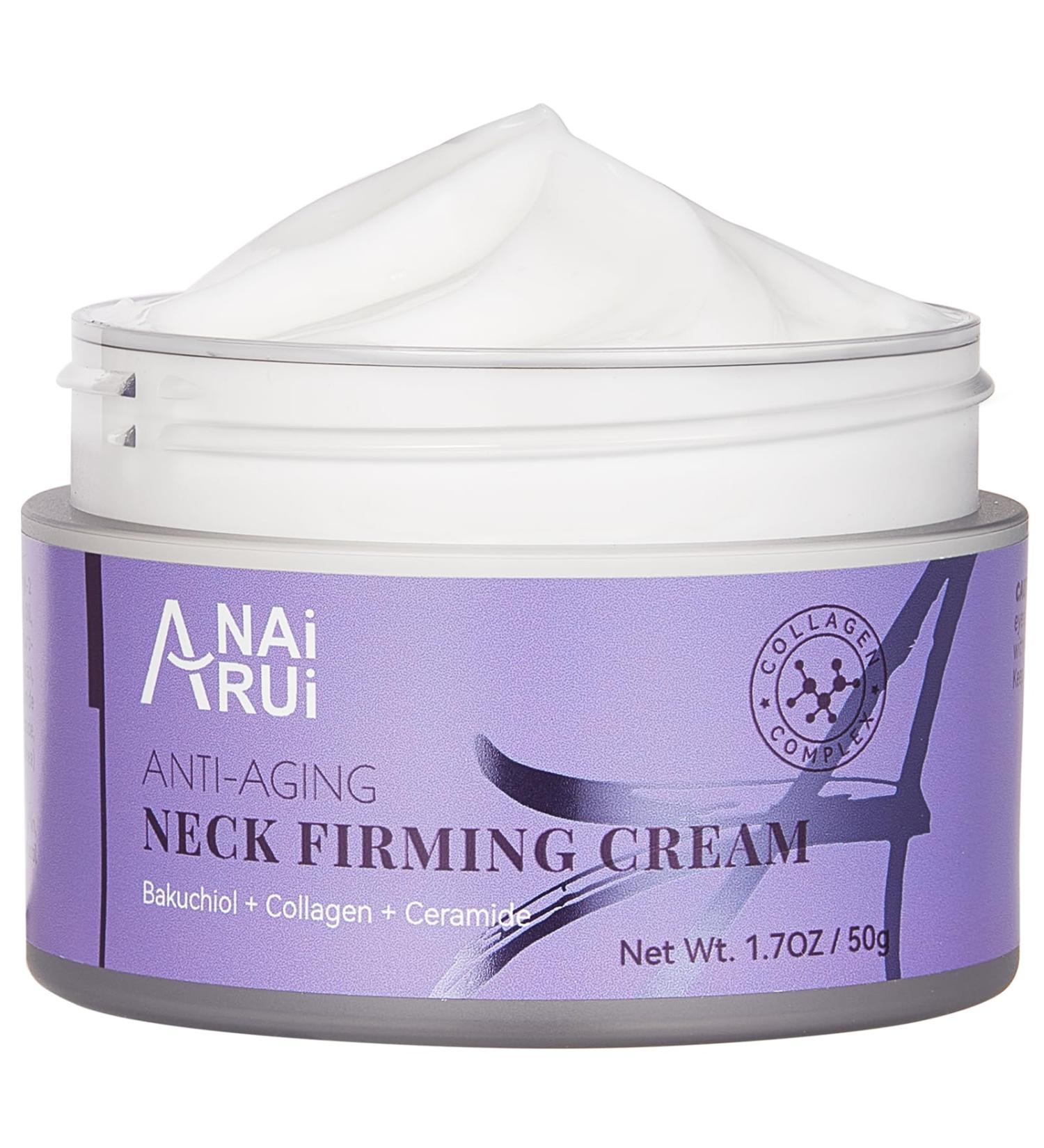 ANAI RUI Neck Firming Cream - Skin Tightening & Wrinkle Cream for Neck & D collet with Bakuchiol Collagen & Ceramides - 1.7 Oz - Day & Night Anti-Aging Solution - Buy Online on GoSupps.com
