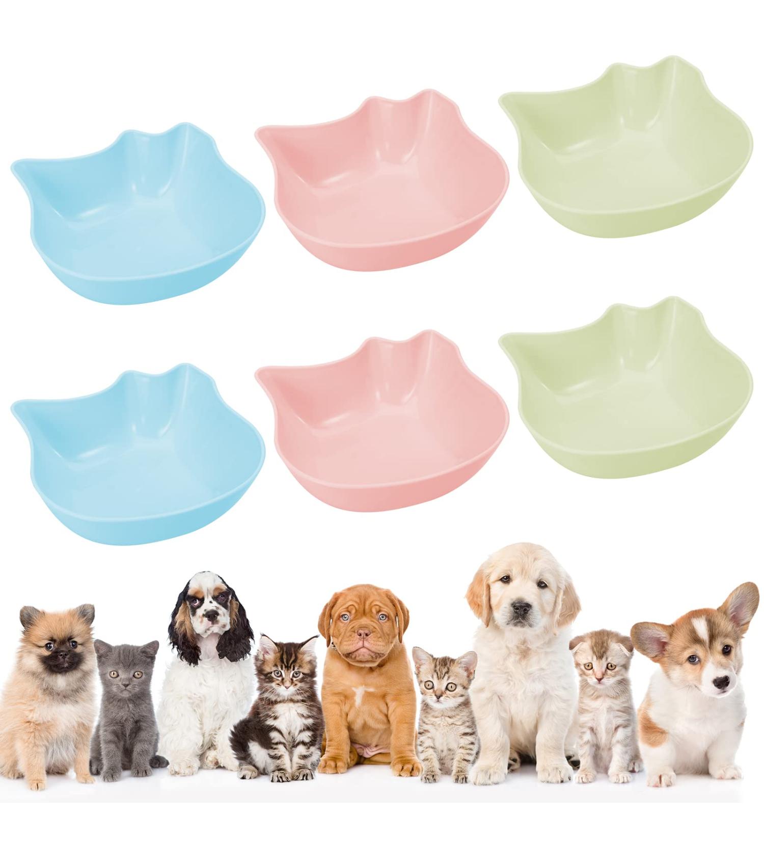 FANTESI 6 Pcs Cat Bowl Anti-Slip Cat Food Bowl Cat Feeding Bowls Multi-purpose Plastic Cat Food Bowl for Wet Food and Water Cat Bowls for Indoor Cats Kittens Puppies - Buy Online on GoSupps.com