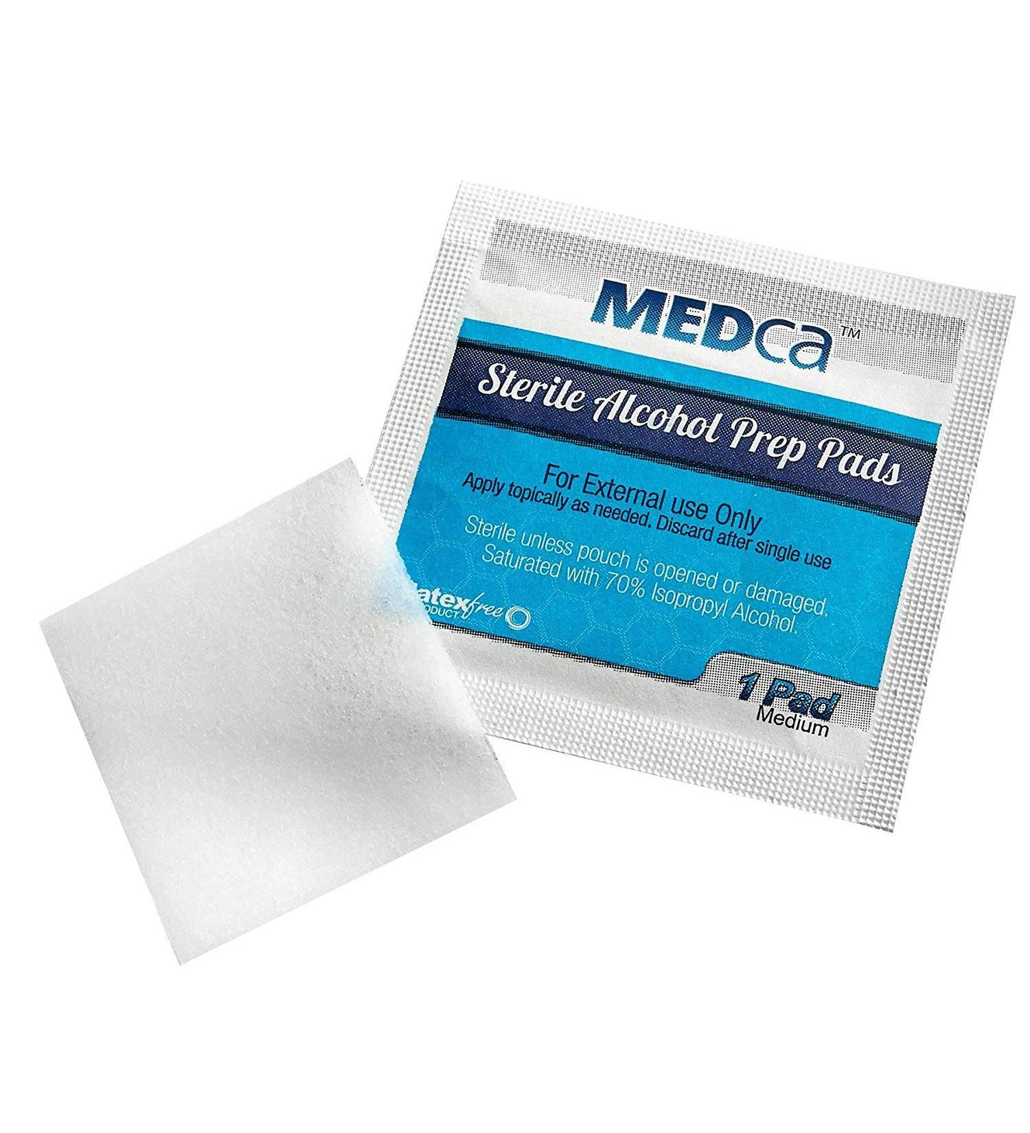 MEDca Alcohol Prep Pads Sterile Medium 2-Ply Pack of 200 Medium (Pack of 200)