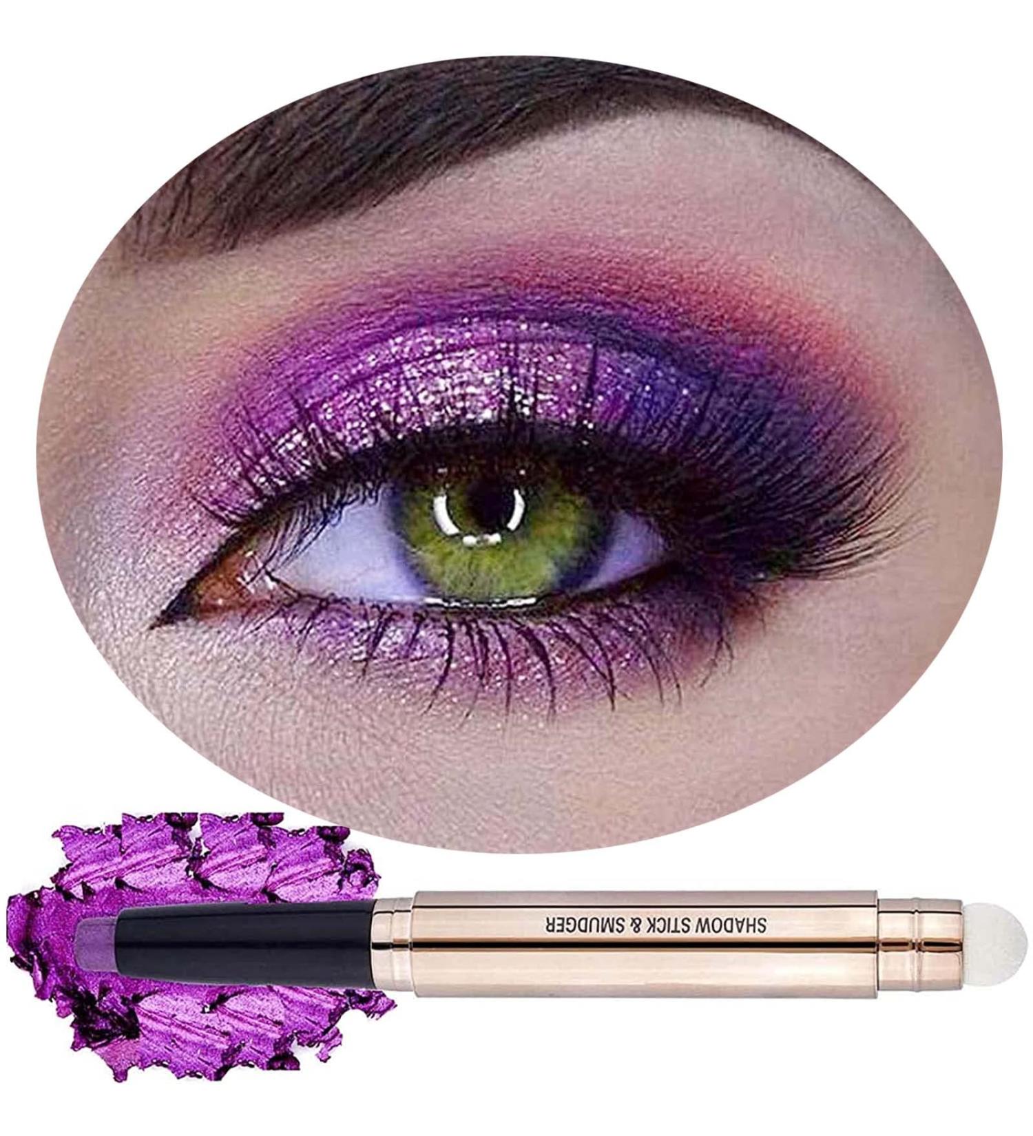 OVIQERKI 12 Color Shimmer Eyeshadow Stick Highlighter Waterproof Pen - Lavender Purple 08 - Buy Online on GoSupps.com