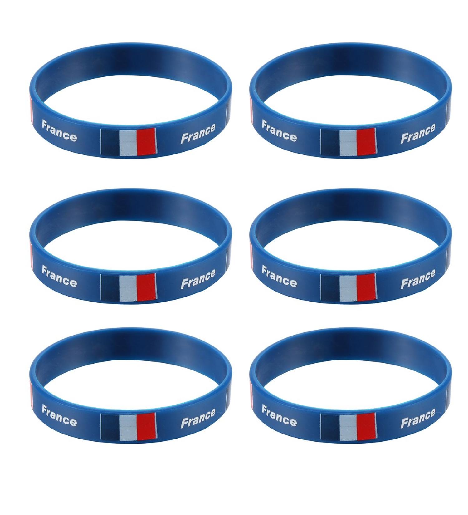 Shop LUOEM Silicone Bracelets - France Flag Football Fan Gear | 2018 World Cup 6-Pack - Buy Online on GoSupps.com