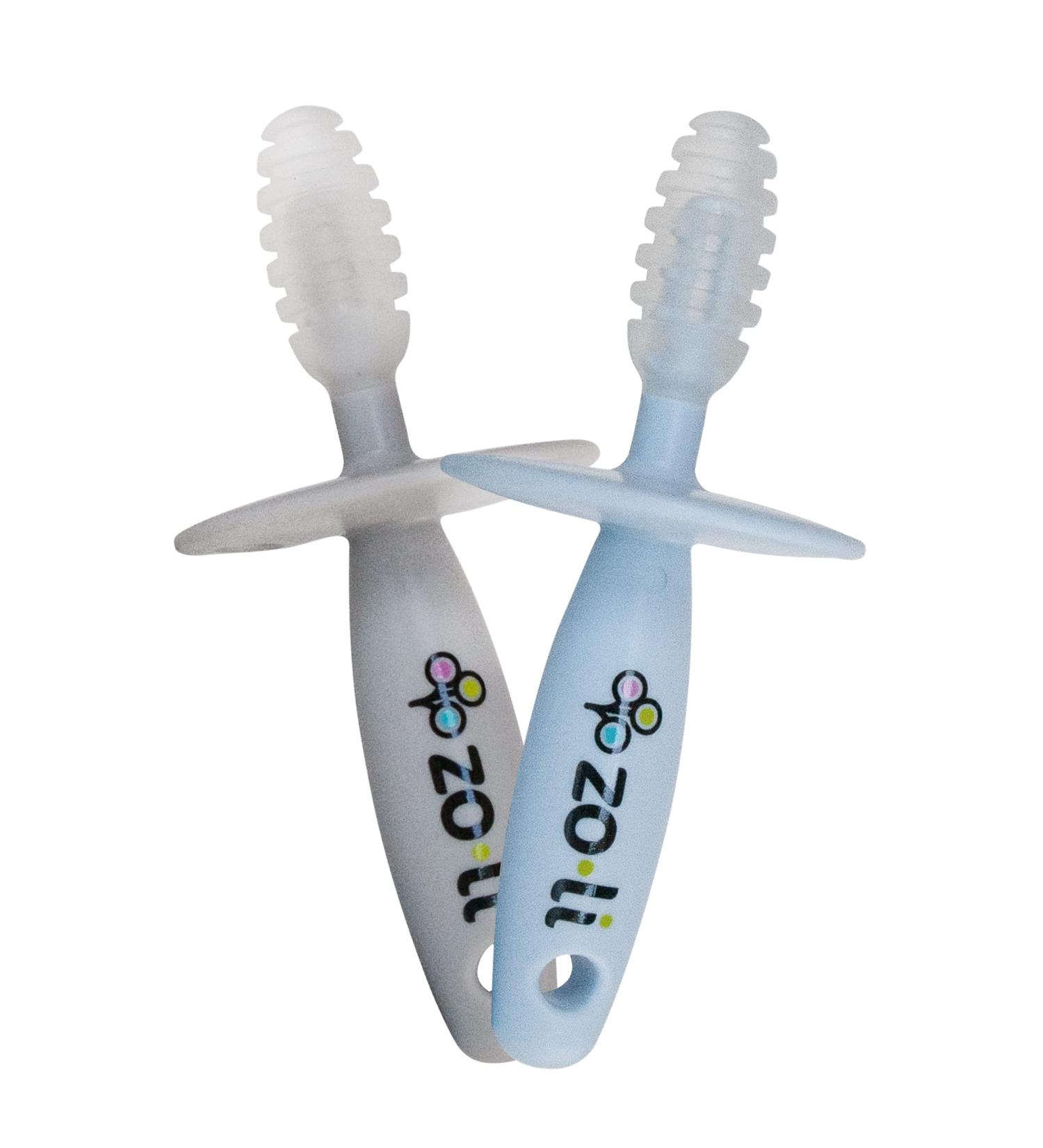 ZoLi Chubby Gummy Teether 2 Pack | Baby Teething Relief - Blue/Grey BPA Free Stick - Buy Online on GoSupps.com