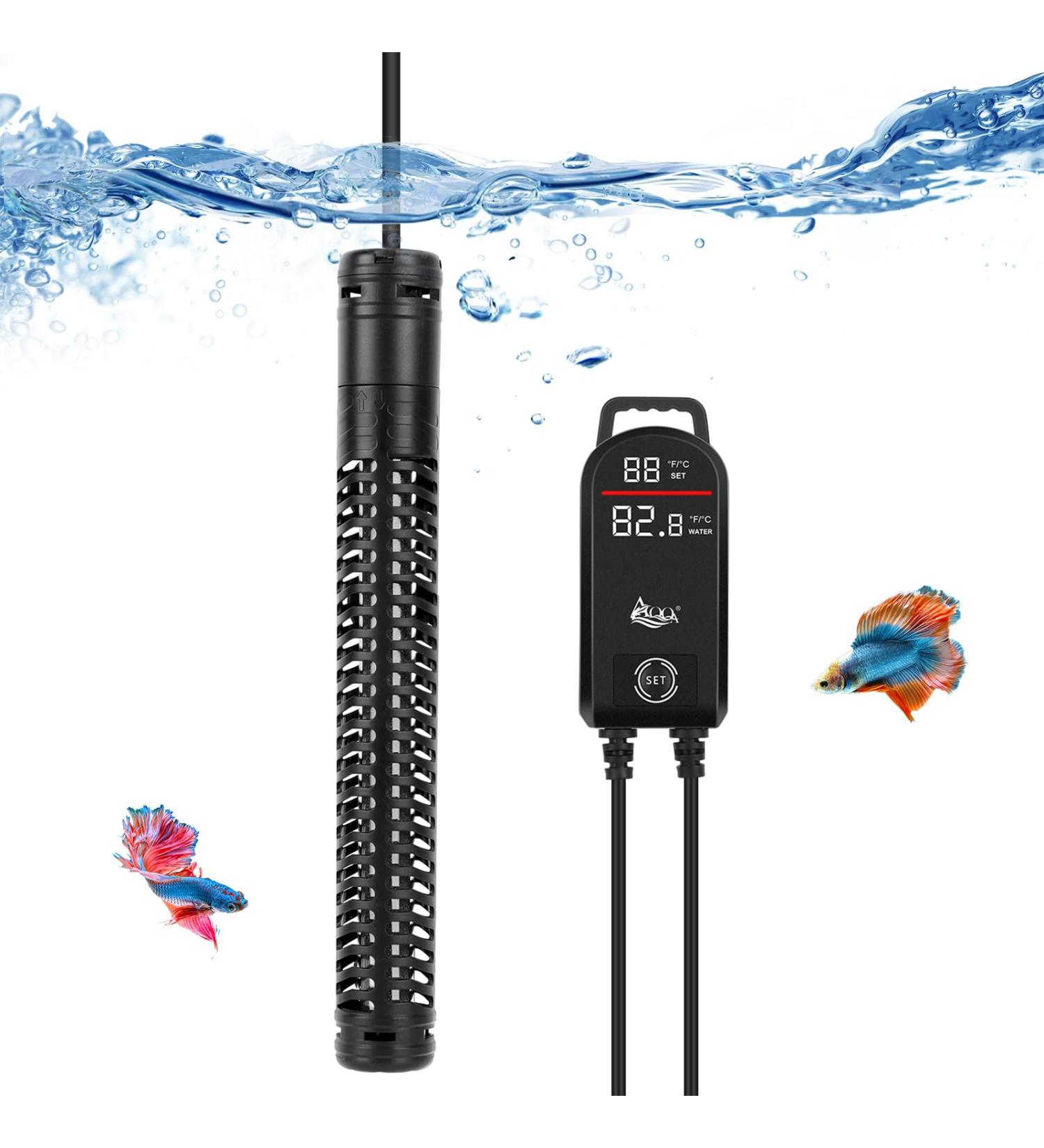 AQQA Aquarium Heater 800W - LED Display Over-Temperature Protection - Optimized for 300-800L Fresh & Saltwater Tanks - Buy Online on GoSupps.com