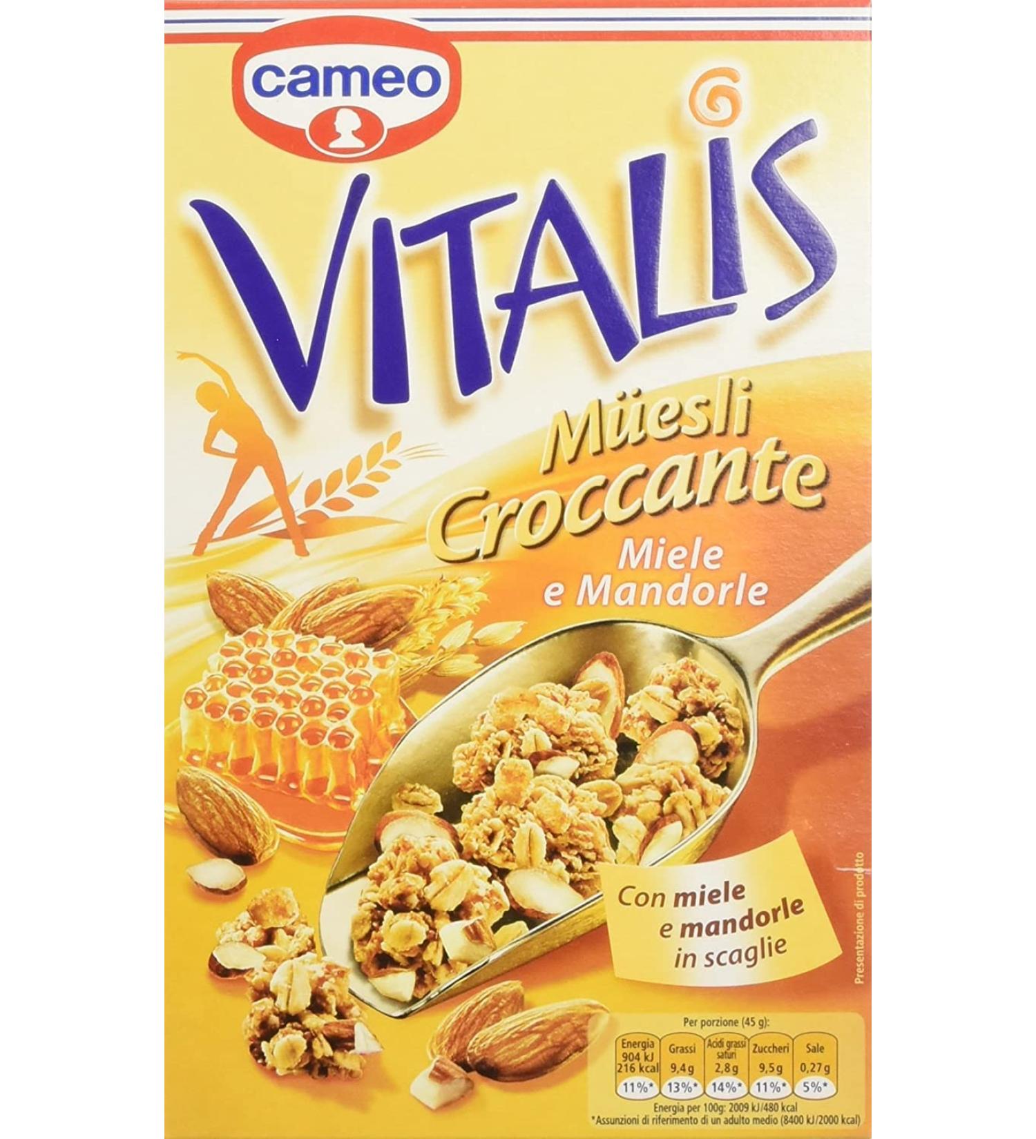 3 x Cameo Vitalis Muesli Crispy mile and almond cereals honey almonds 300 g - Buy Online on GoSupps.com