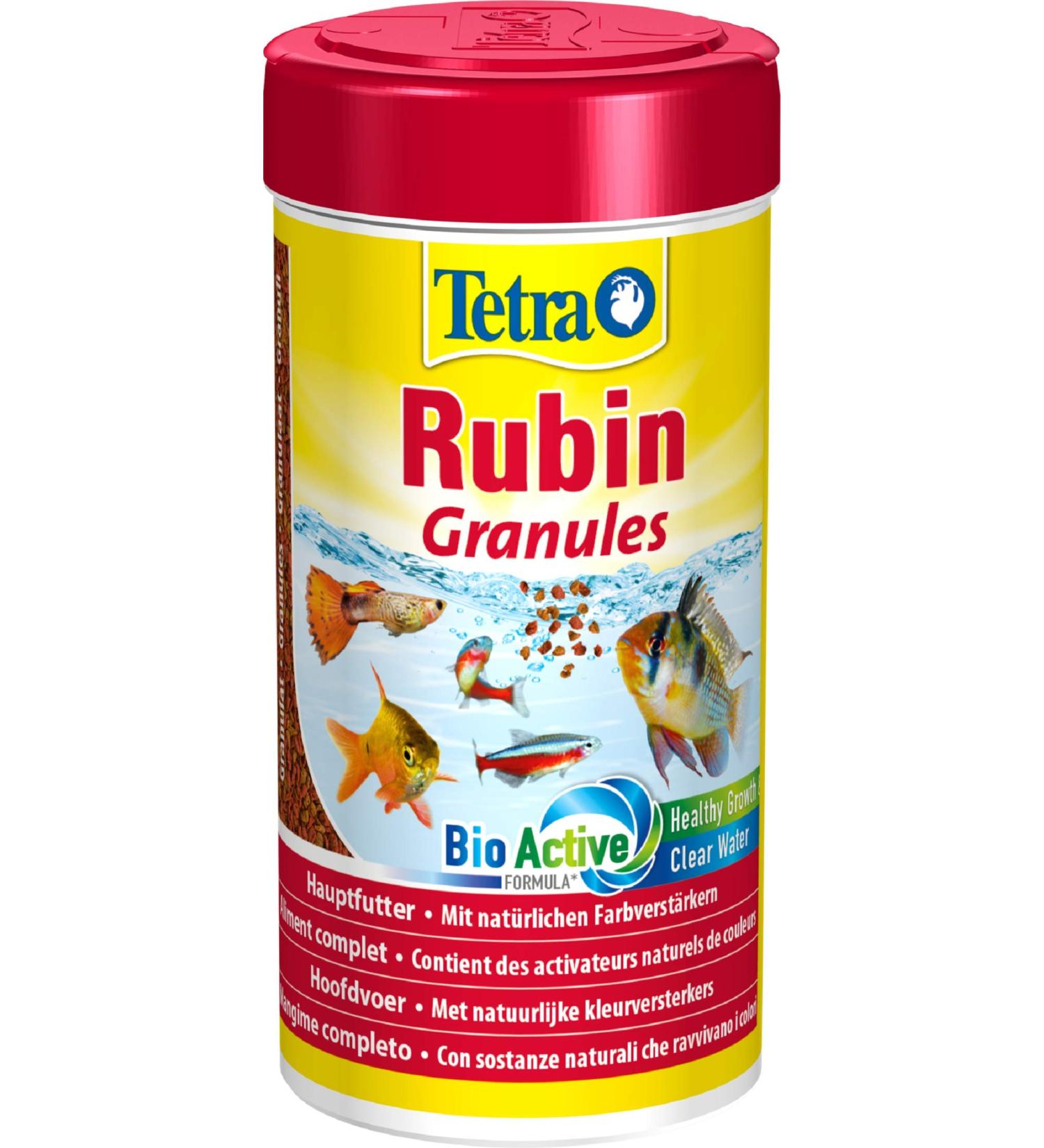 Tetra Rubin Granules - Natural Color Amplifier for Mid-Water Fish | 250 ml Can | Ideal Aquarium Food - Buy Online on GoSupps.com