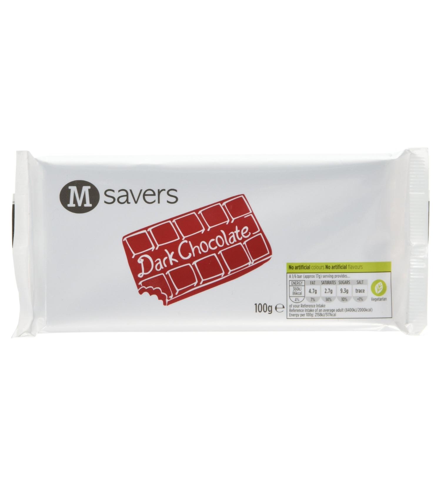  Morrisons M Savers Dark Chocolate 100g - Buy Online on GoSupps.com
