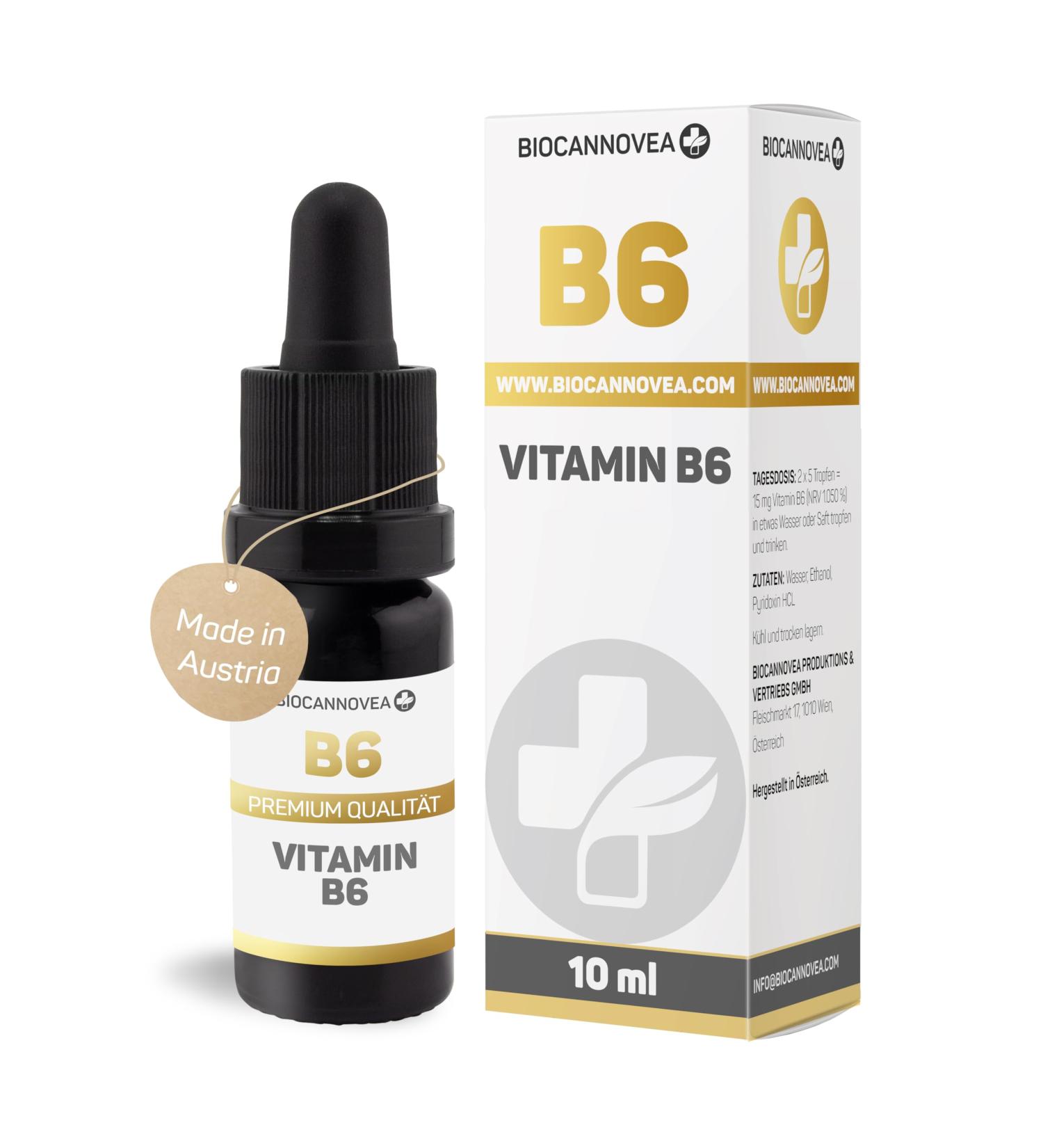 Biocannovea Vitamin B6 Drops 10ml | High Dose Water-Soluble Micellated Supplement | Max Bioavailability for Immune & Nervous System Health | Vitamin Deficiency Support - Buy Online on GoSupps.com