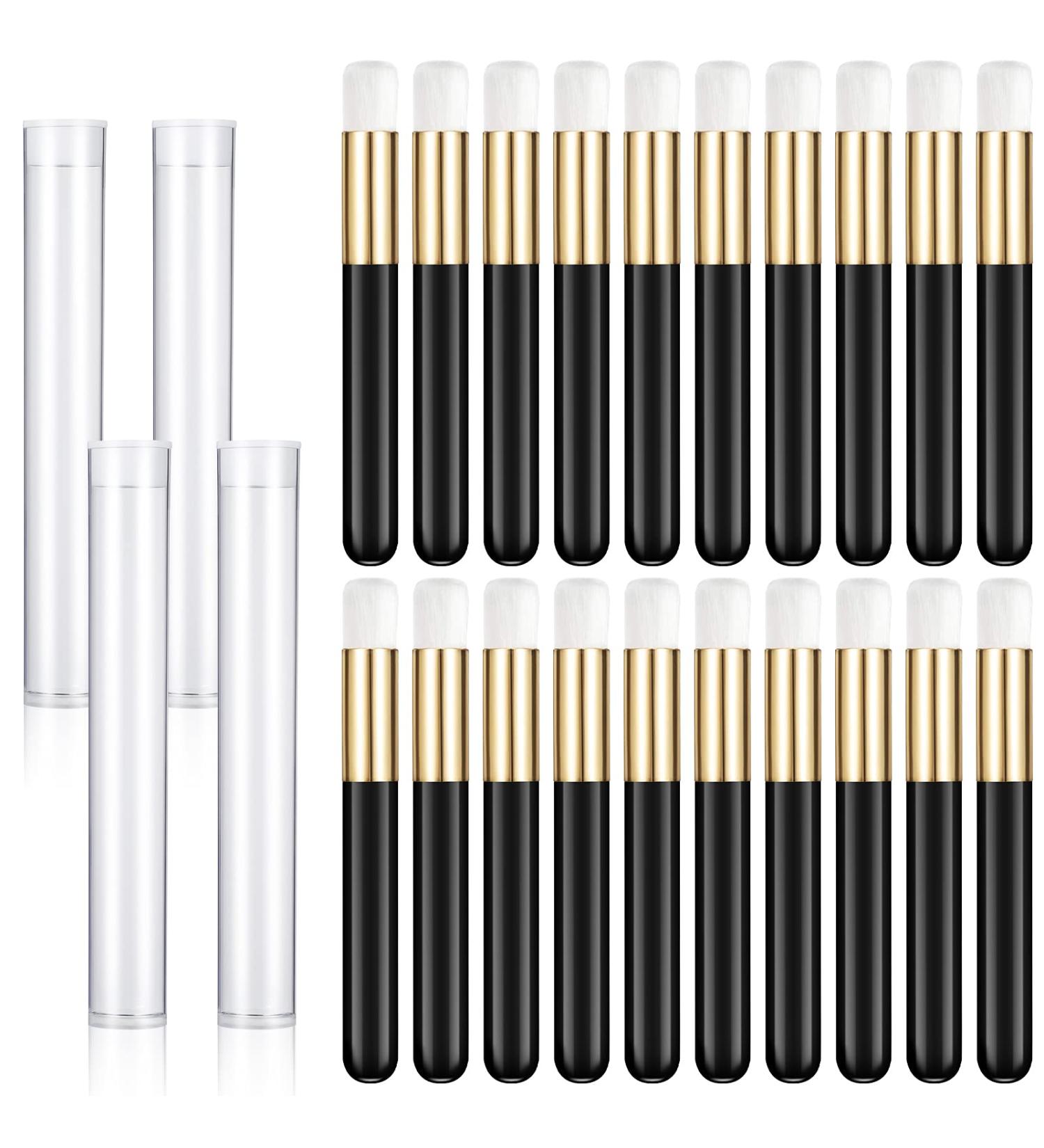 24-Piece Lash Shampoo Brushes Set with Transparent Travel Plastic Tubes - Eyelash Extensions & Blackhead Removing Tool - Buy Online on GoSupps.com