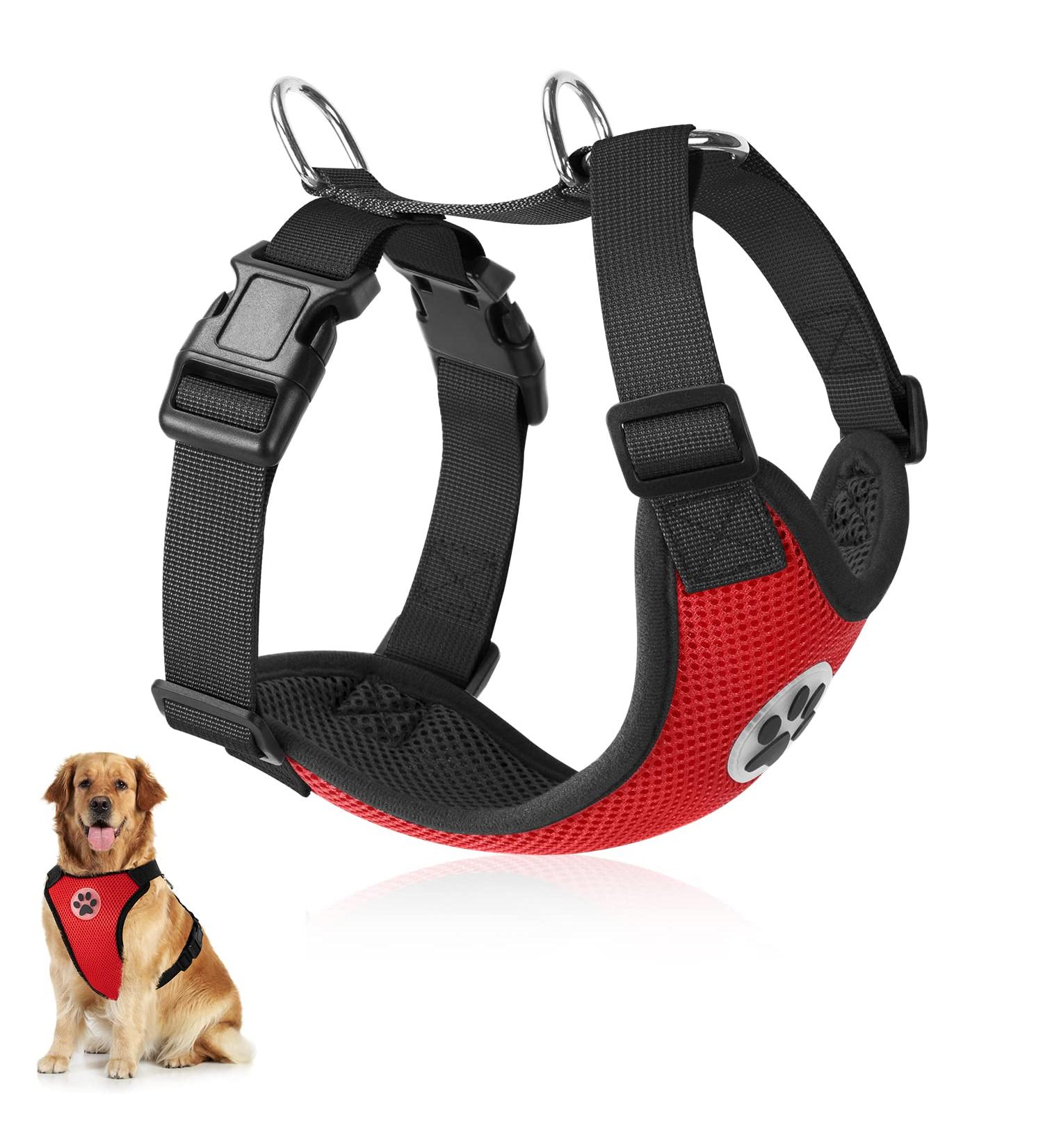Slowton No Pull Dog Harness - Soft Padded & Breathable for Small to Medium Dogs - Safe & Comfortable - Red - Buy Online on GoSupps.com