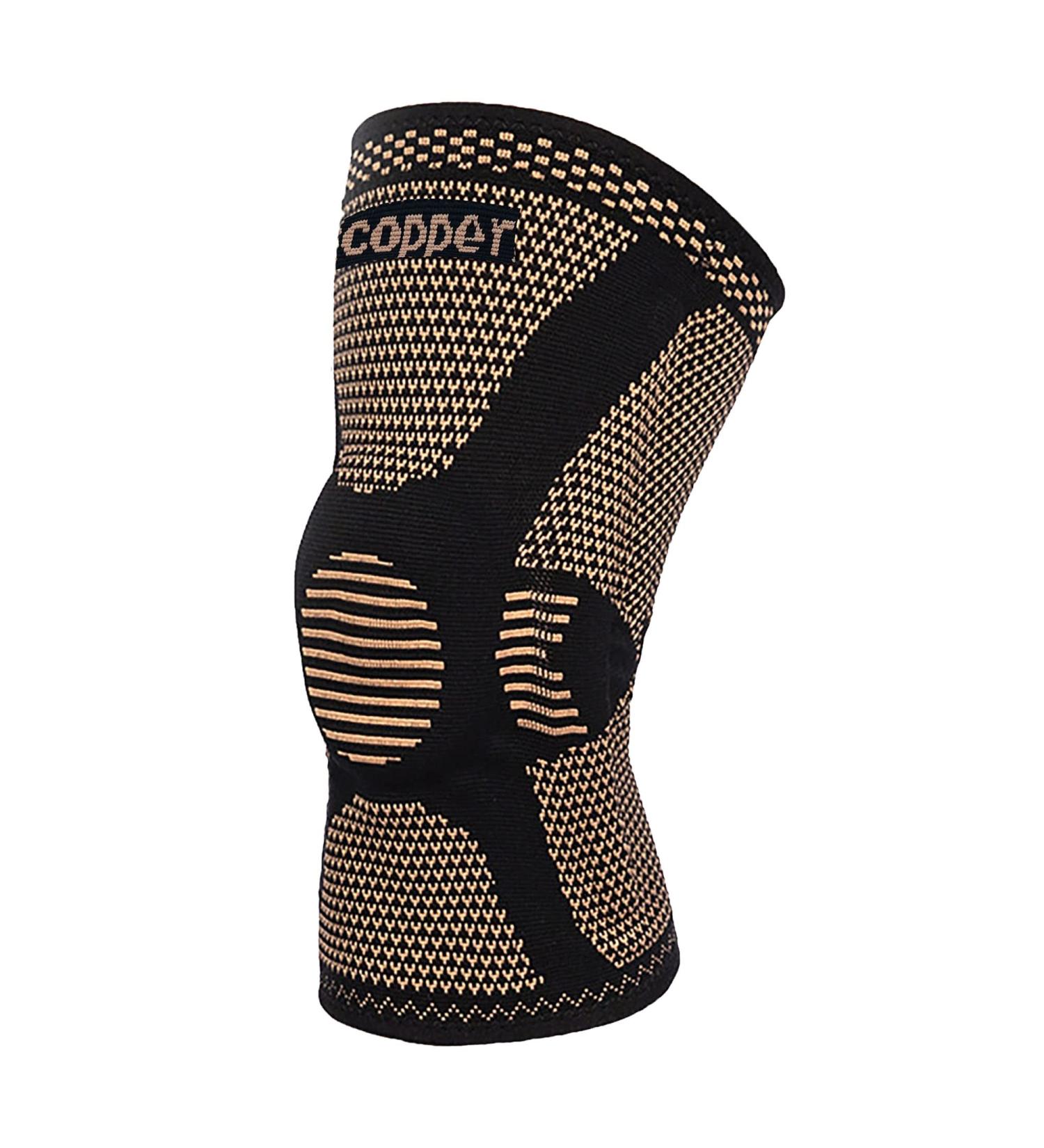 Buy Professional Copper Knee Brace - Knee Compression Sleeve Support with Patella Gel Pads for Men & Women - Joint Pain Relief ACL & Arthritis Support - Large Black - Buy Online on GoSupps.com