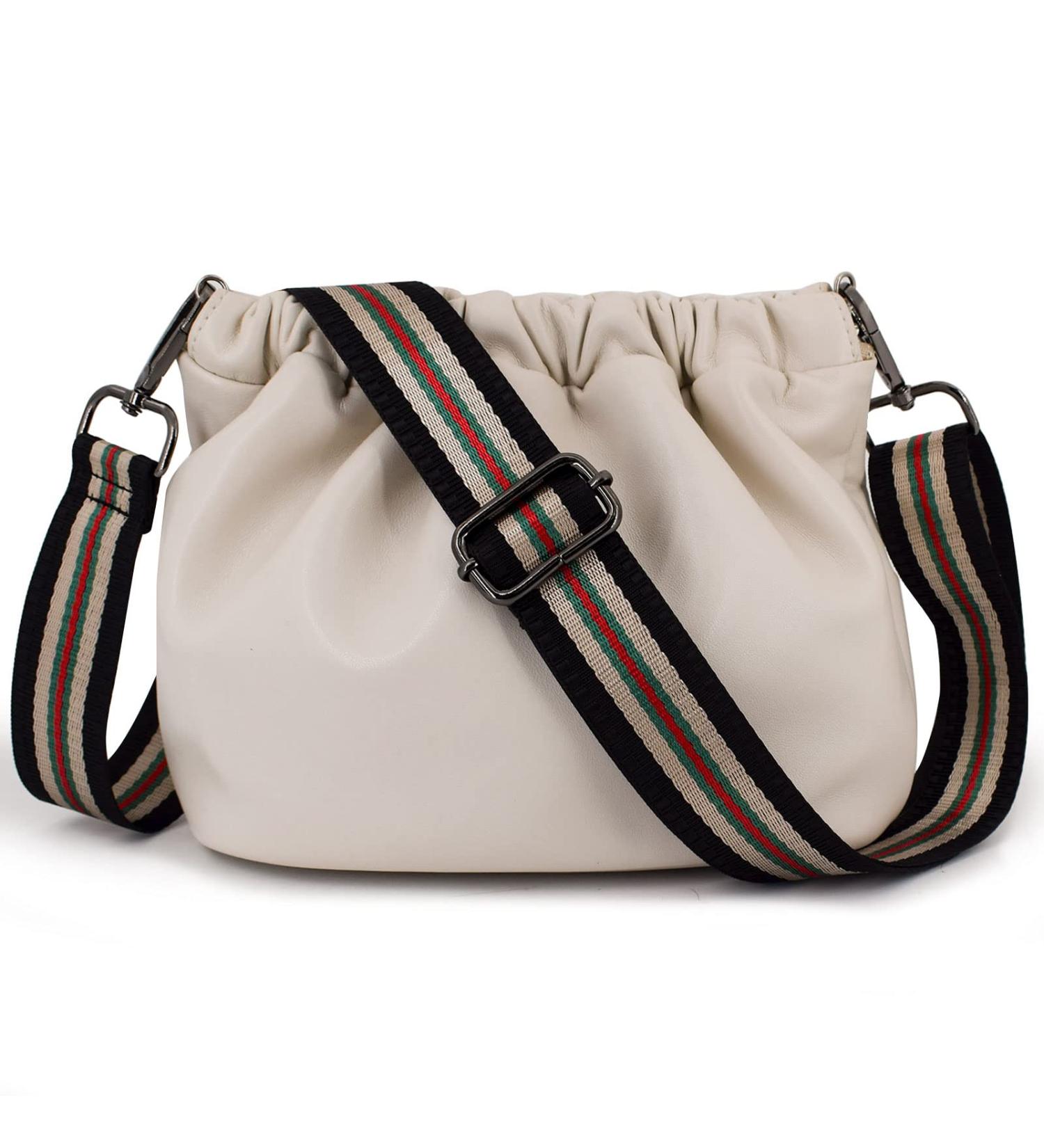 Wide Shoulder Strap Adjustable Replacement Belt for Crossbody Handbag - Black Stripes-Gun Metal Buckle - Buy Online on GoSupps.com