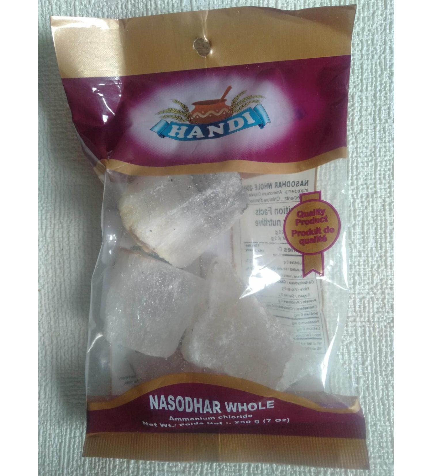 Nasodhar Ammonium 200g brand Handi Chloride Natural Mineral Sal Ammoniac Naushadar Navsadar Navsar Nausadar Katli Nusadar nosadar