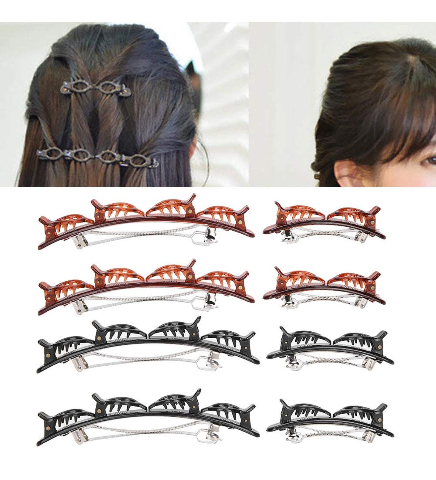 Fashion Double Layer Twist Hair Band Double Bangs Hairstyle Hairpin Bangs Hairstyle Hairpin Set Women Girls Hair Styling Bangs Clip Hair Tool Accessories - Buy Online on GoSupps.com