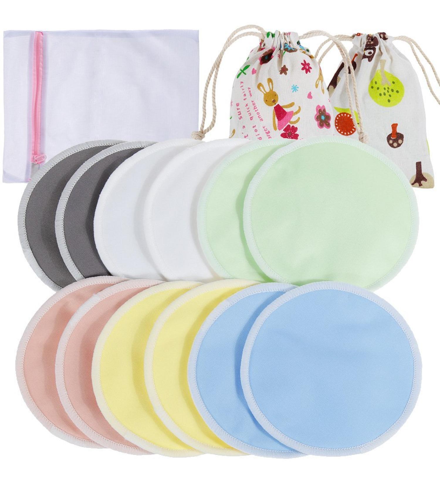Lictin 12pcs Organic Bamboo Nursing Pads Set - Washable, Reusable & Absorbent - Buy Online on GoSupps.com